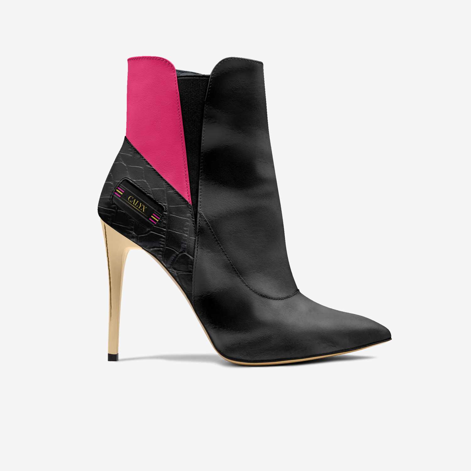 CALYX:BLACK ROSE custom made in Italy shoes by Gifford Jones | Side view