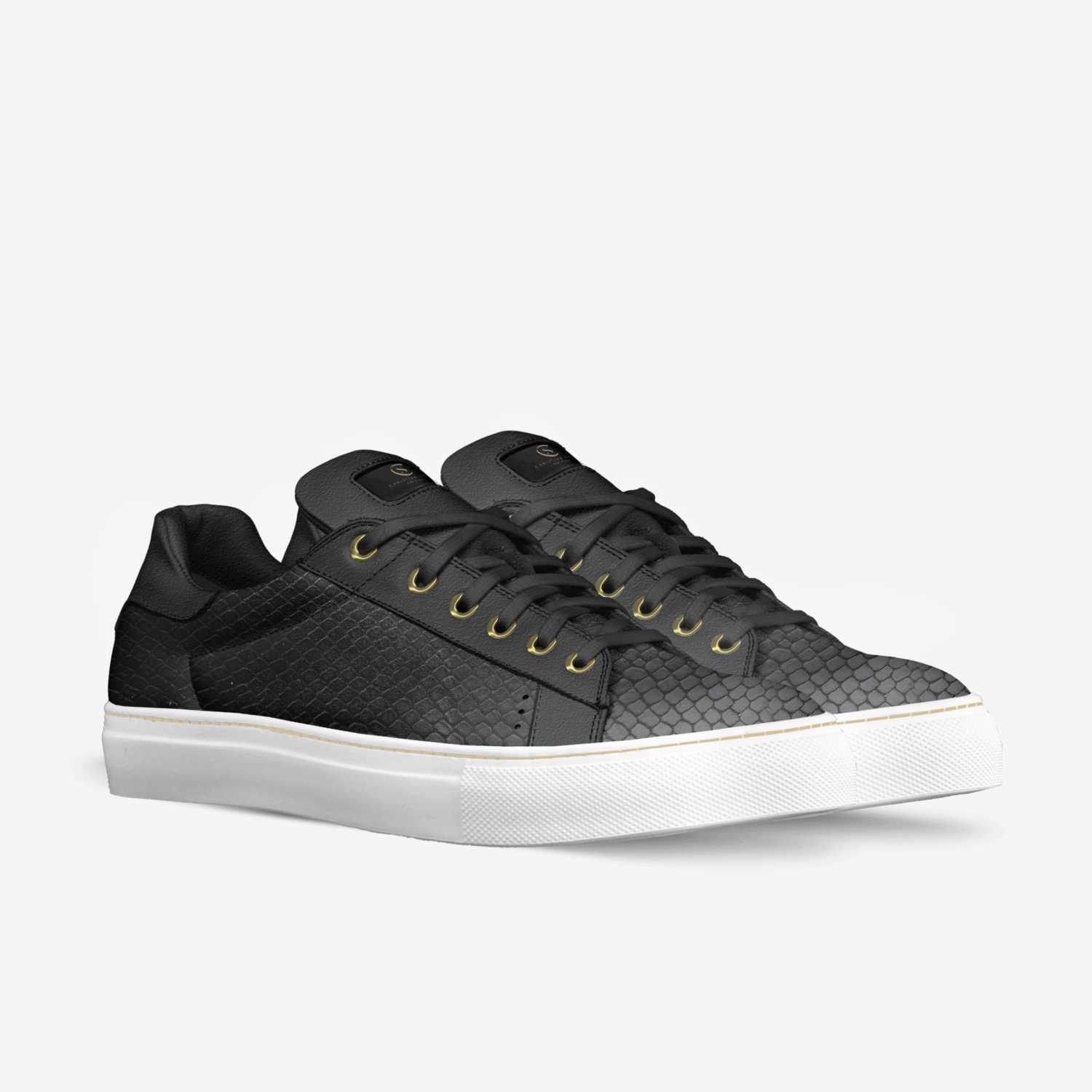 Simplicity Sneaker (Black) custom made in Italy shoes by Christian Soles Collection | Double view