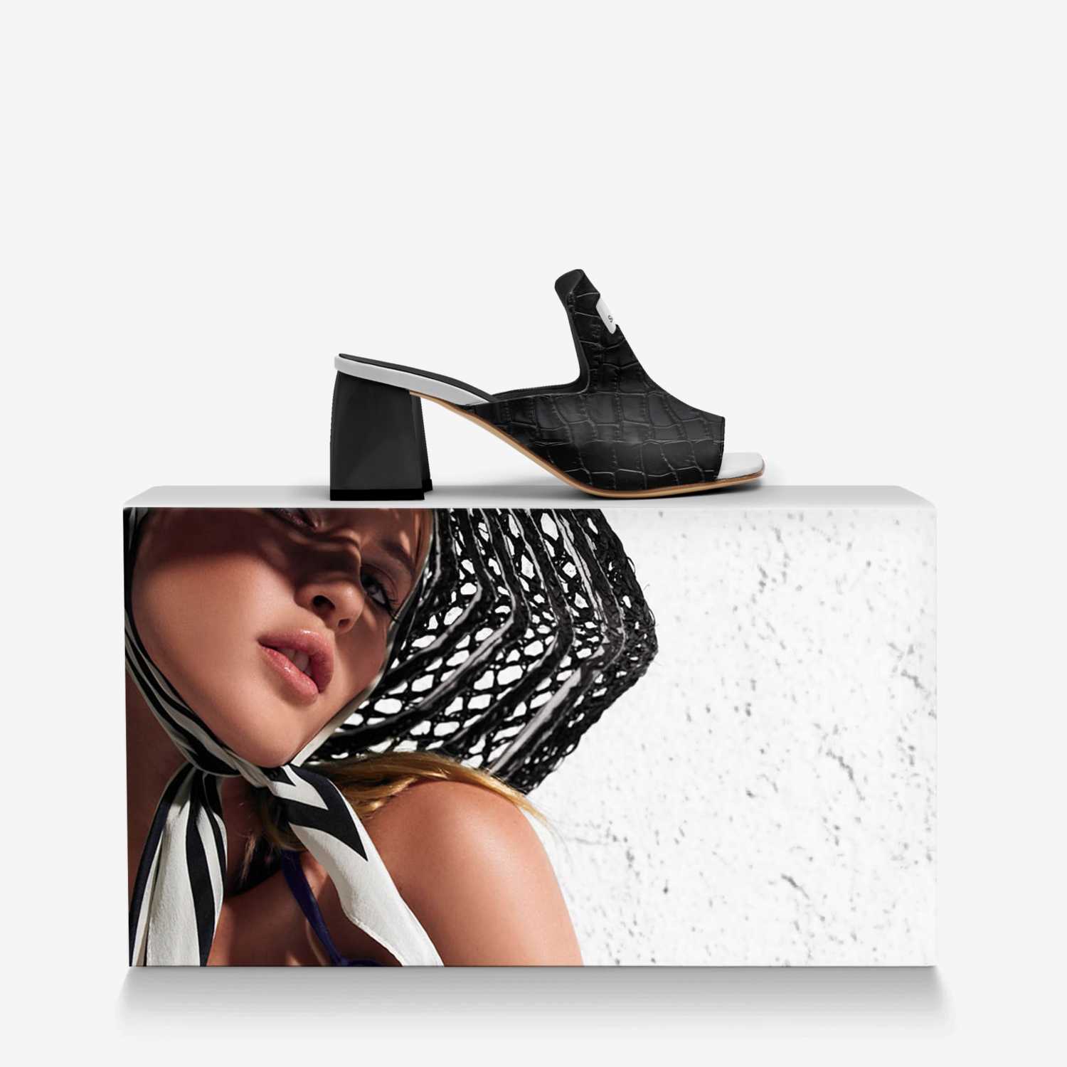 Soles of Bey custom made in Italy shoes by Quiame Bey | Over box view