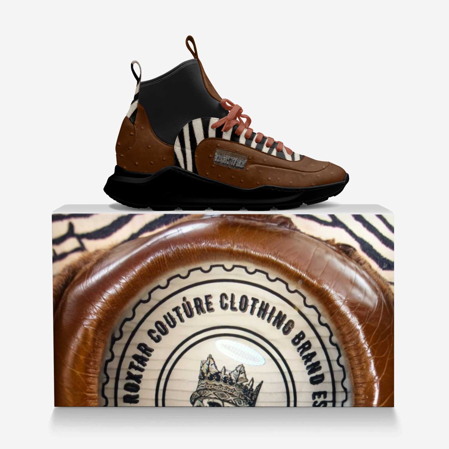 Luxe Sock Trainer  custom made in Italy shoes by Glass Felix | Over box view