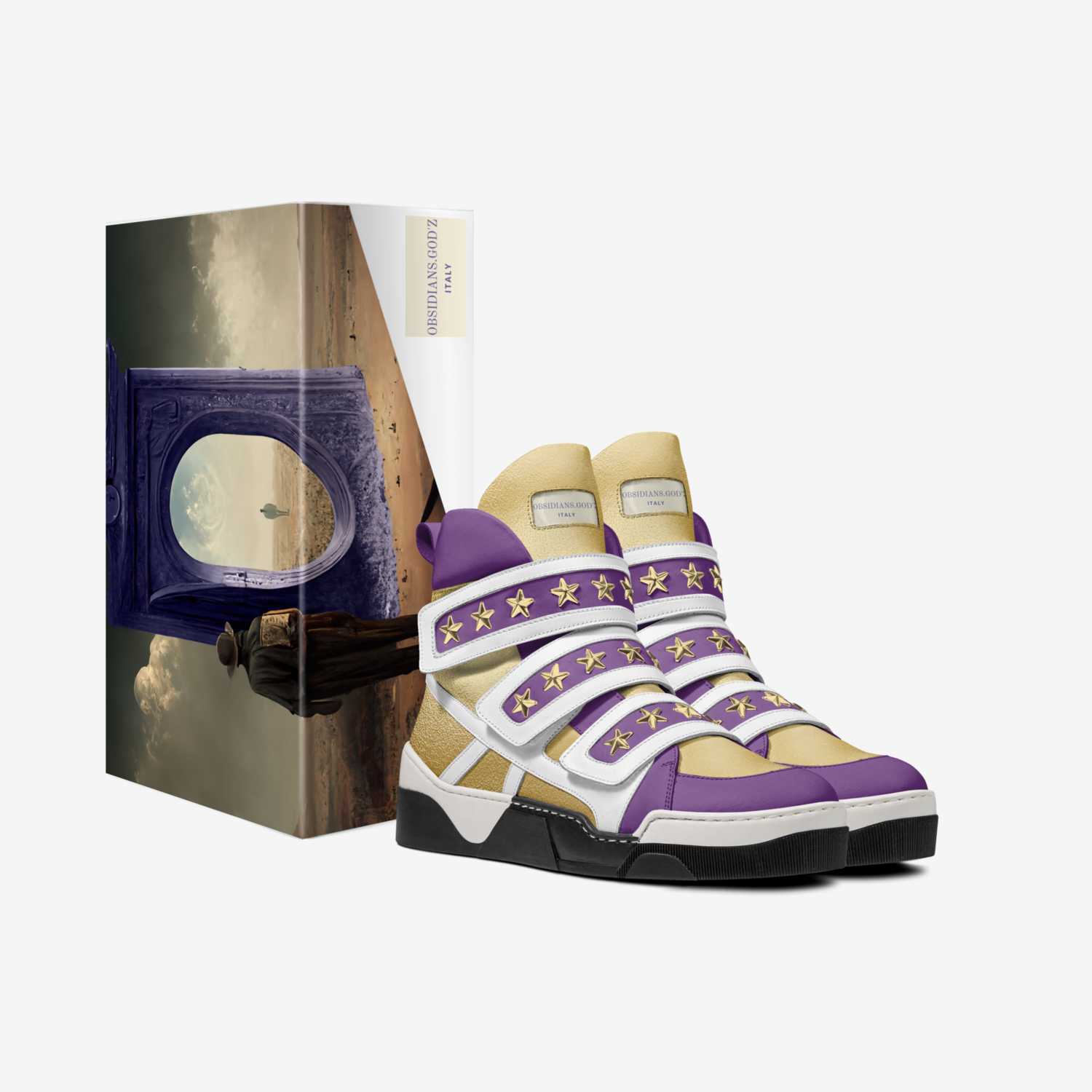 OBSIDIANS.GOD'Z custom made in Italy shoes by Monroe King | Box view