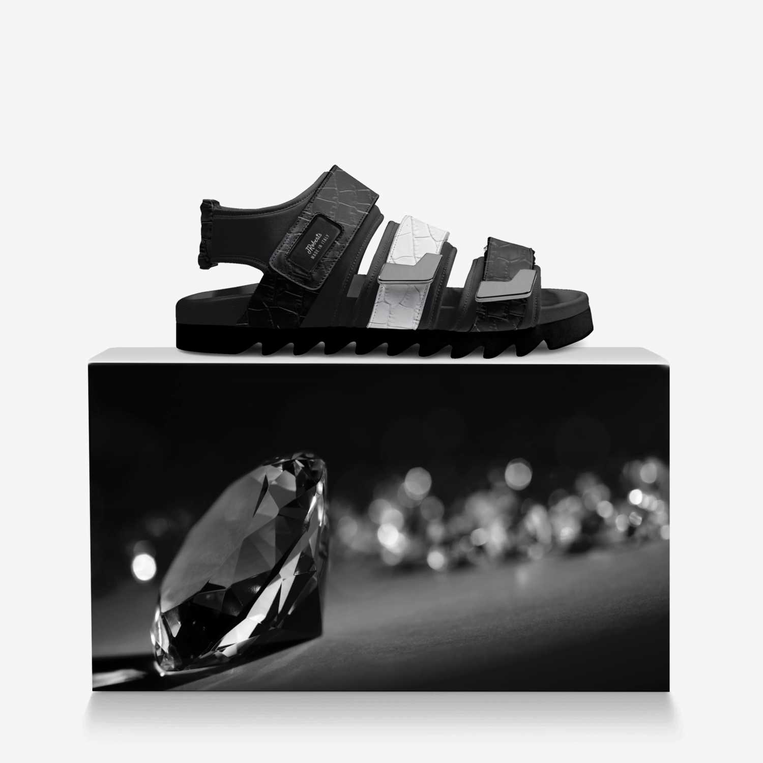 JRoberts custom made in Italy shoes by Jaylen Black | Over box view