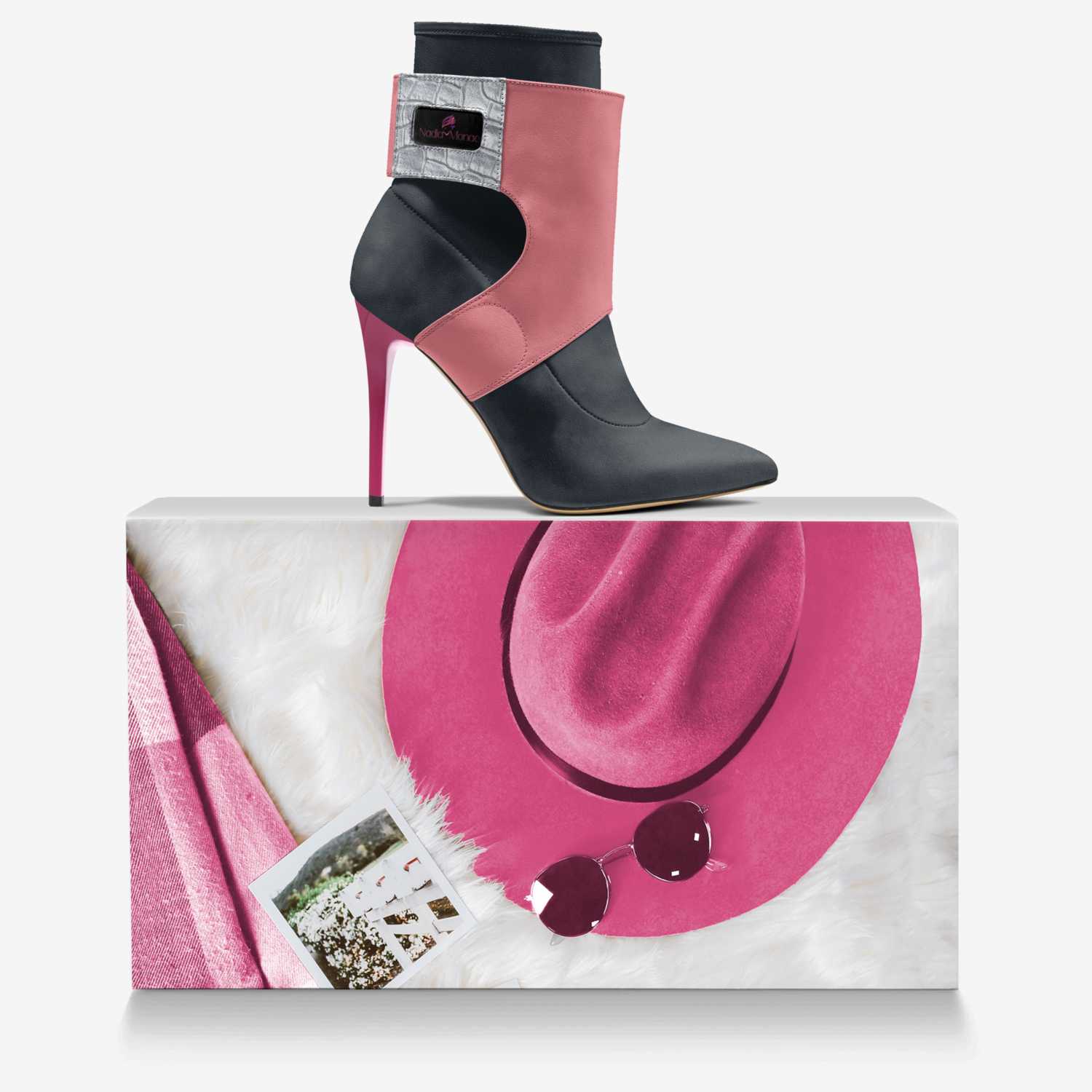Body Language custom made in Italy shoes by Nadia Monae | Over box view