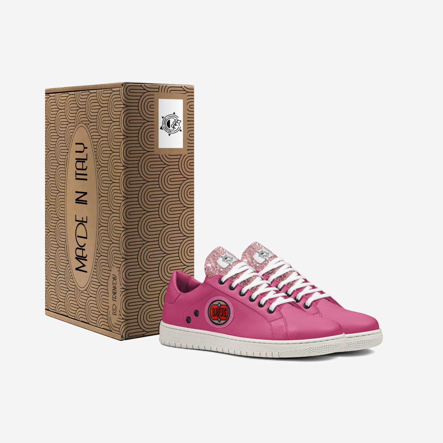 Pink Aki Classic custom made in Italy shoes by Sean Rayland-boubar | Box view