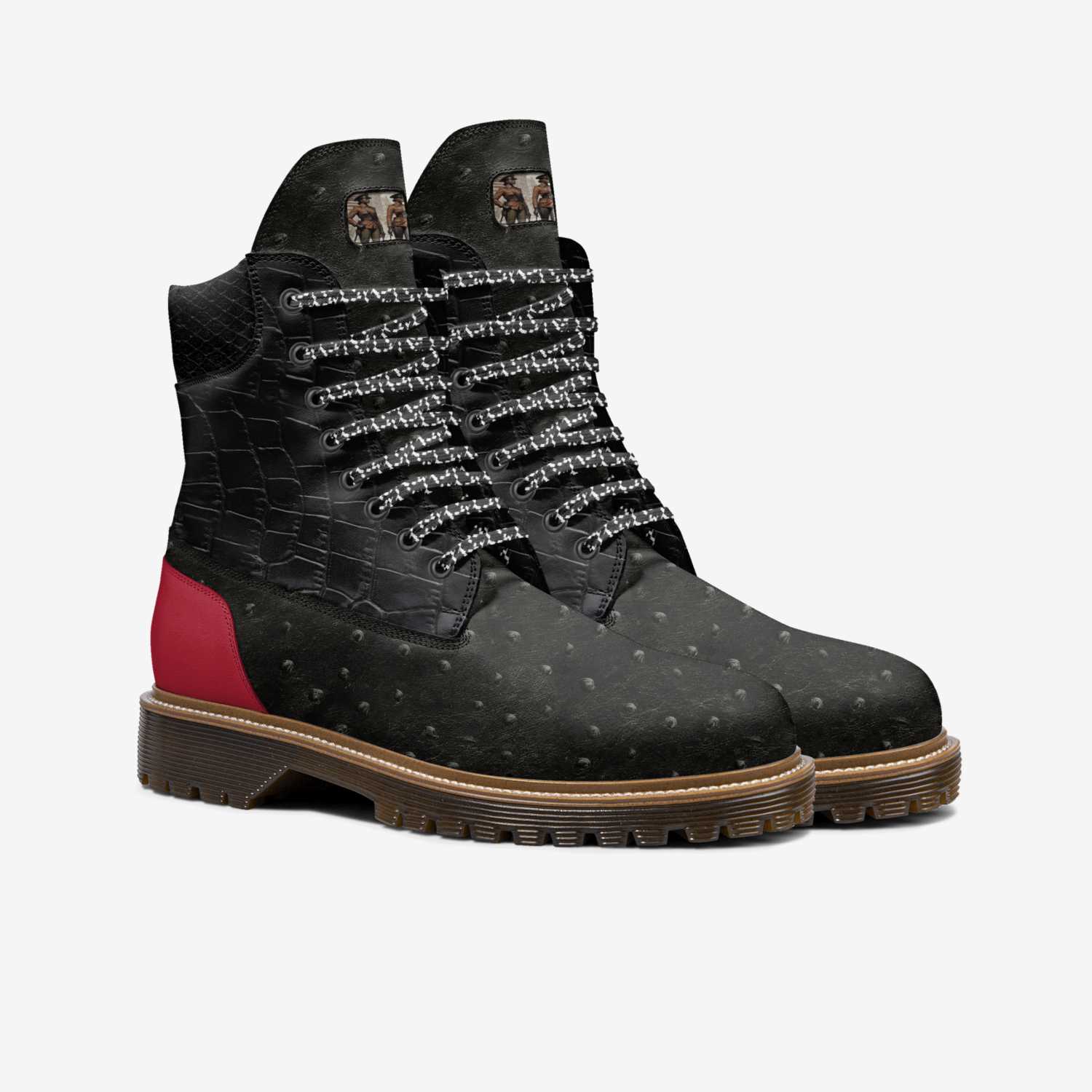 Womensmilitary custom made in Italy shoes by Desiree Sims | Double view