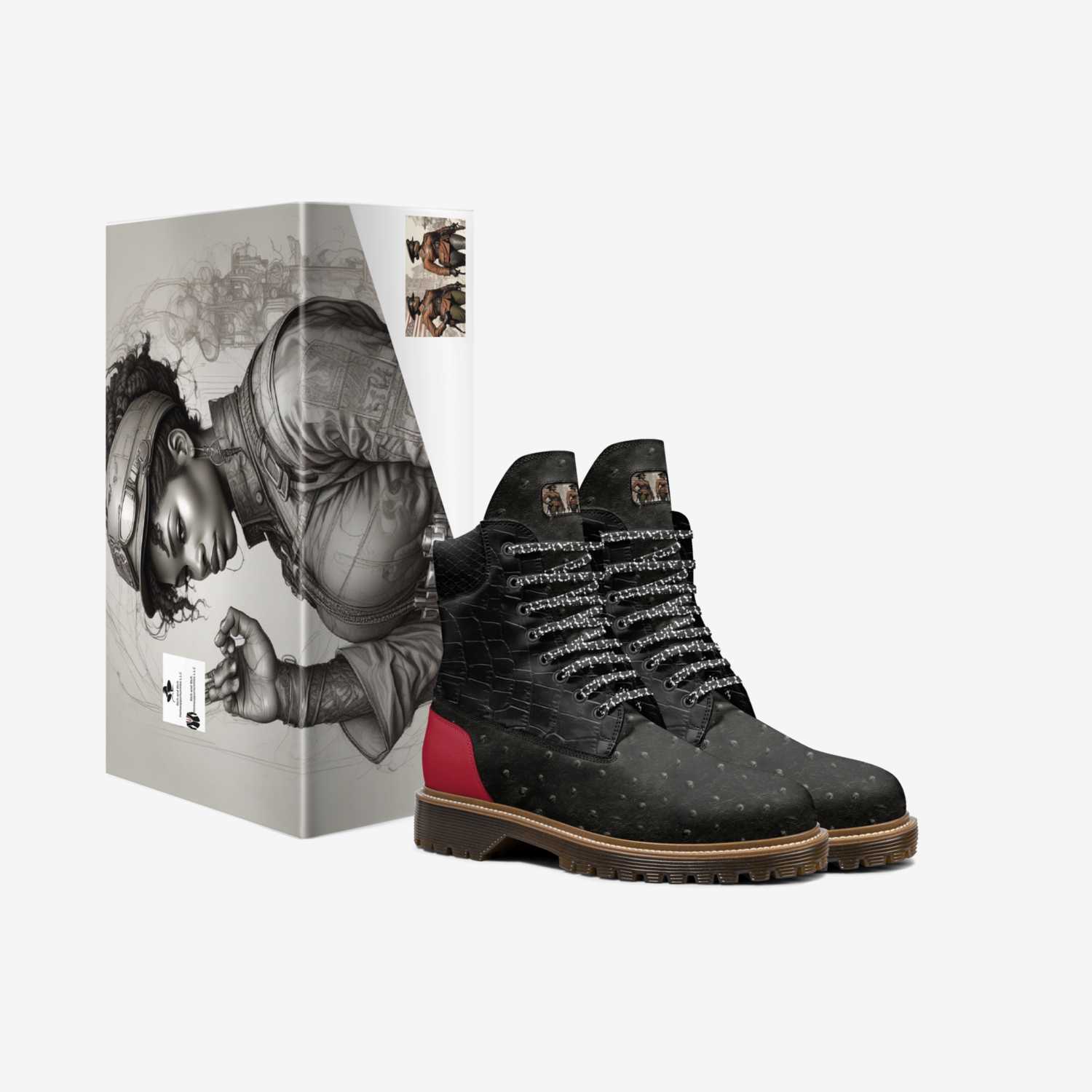 Womensmilitary custom made in Italy shoes by Desiree Sims | Box view