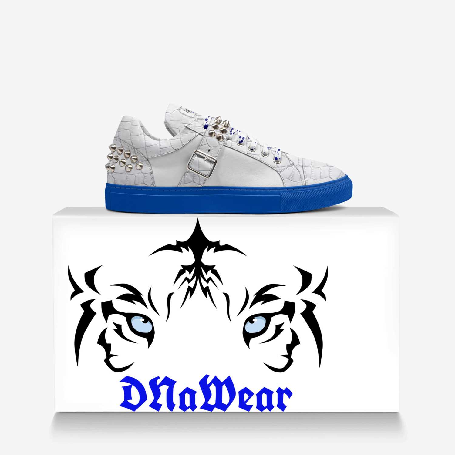 BLUXRATES  custom made in Italy shoes by Jacqueline Bussell | Over box view