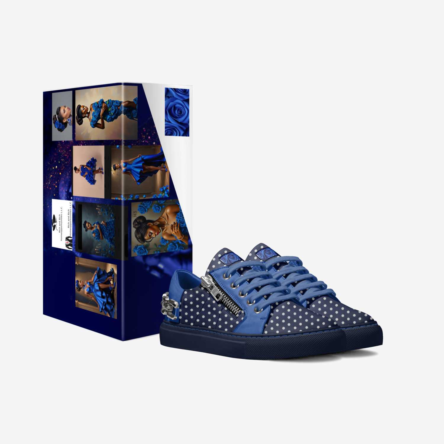 R&RHBlueRoses custom made in Italy shoes by Desiree Sims | Box view