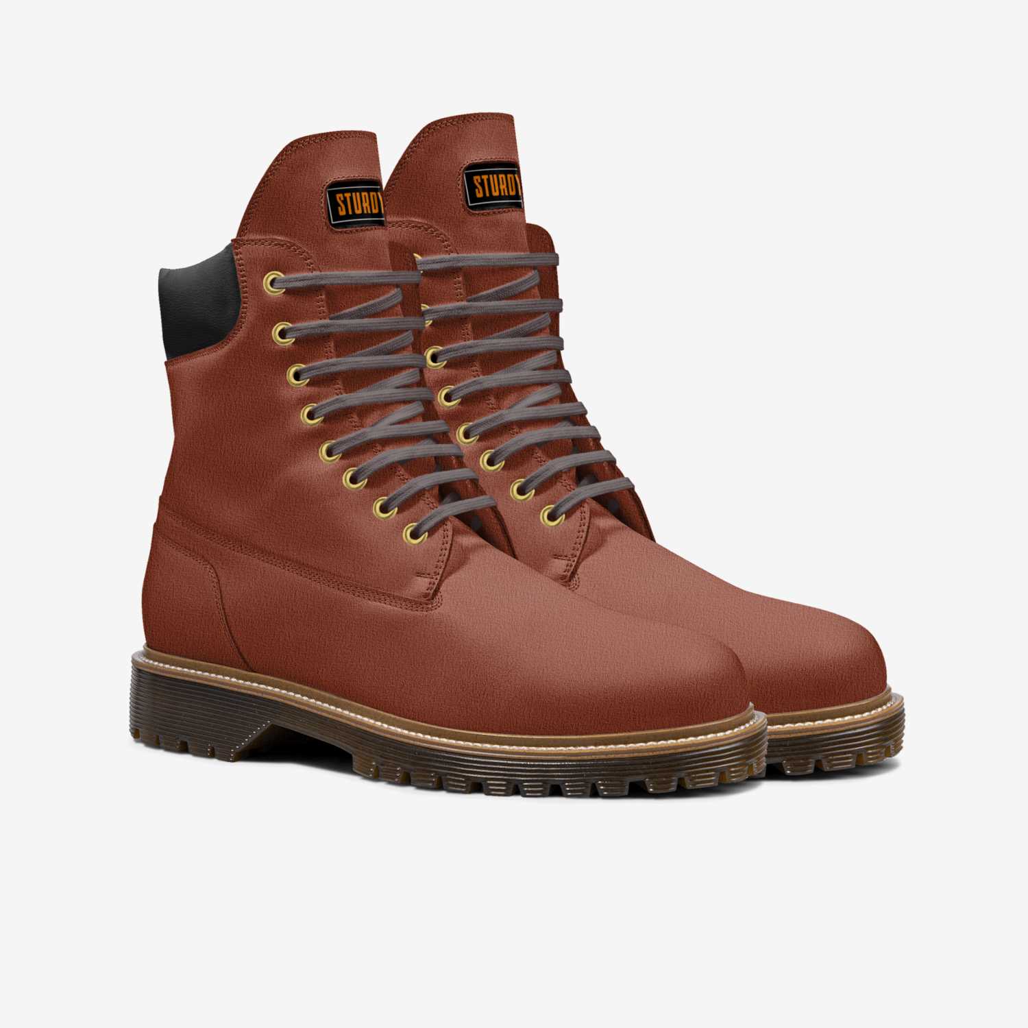 Sturdy  custom made in Italy shoes by Wallace Davis | Double view