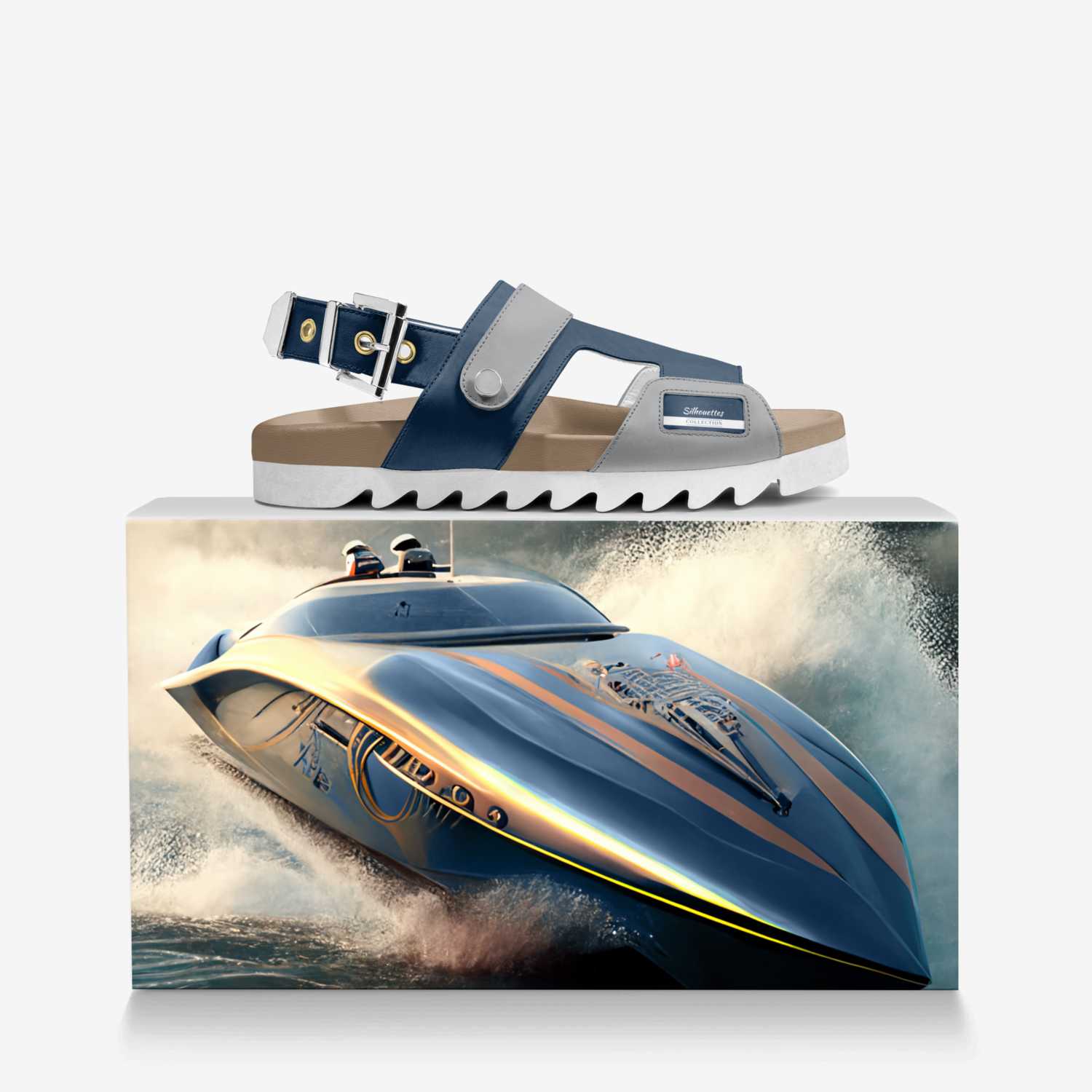 Silhouettes  custom made in Italy shoes by Jermale Jones | Over box view