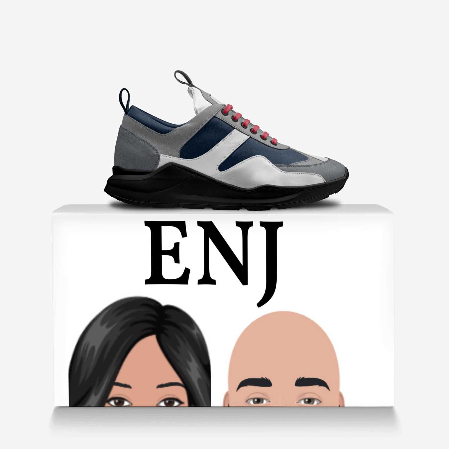 ENJ "MISFIT" custom made in Italy shoes by James Caceres | Over box view