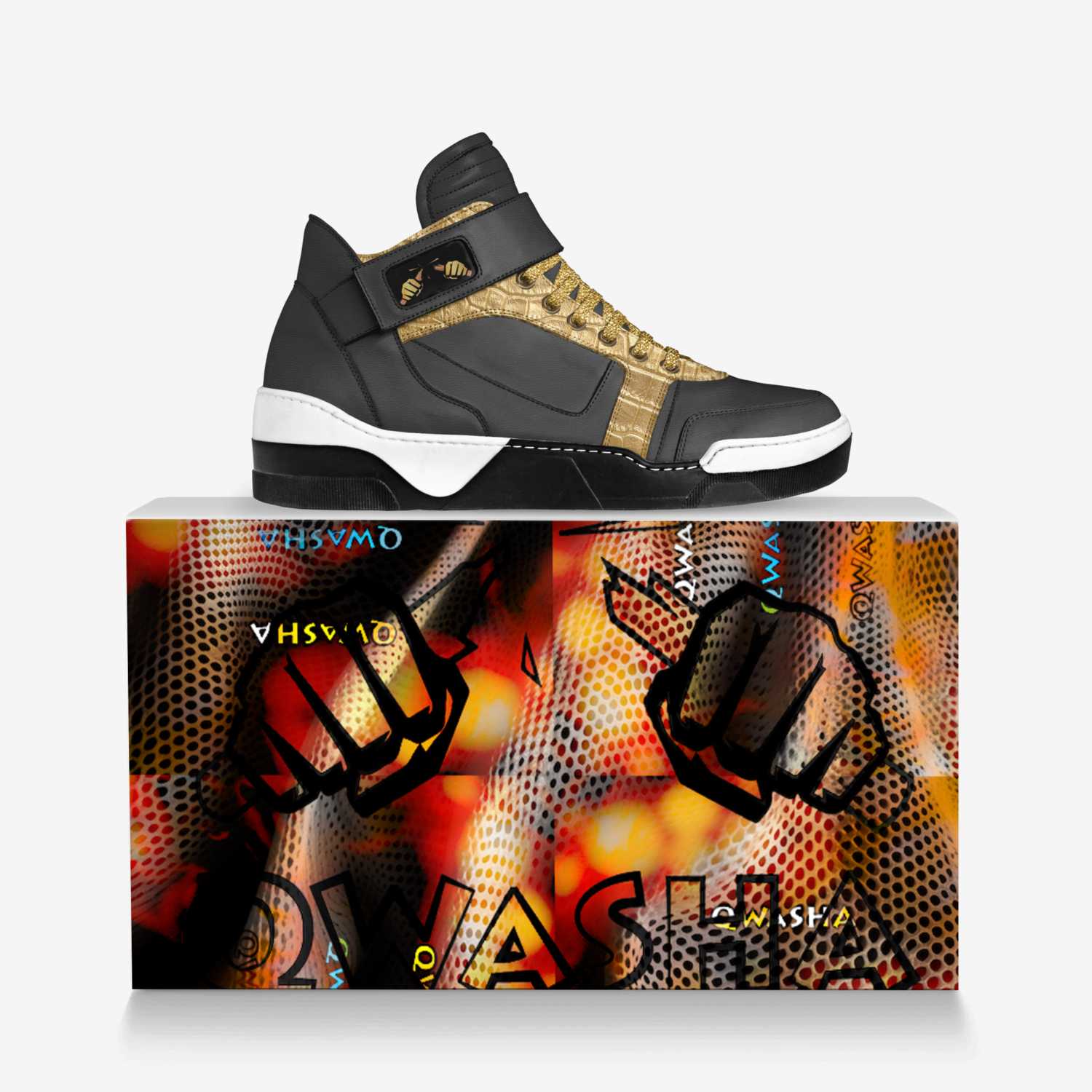 Qwasha premium custom made in Italy shoes by Lincoln Samkelo Fihla | Over box view
