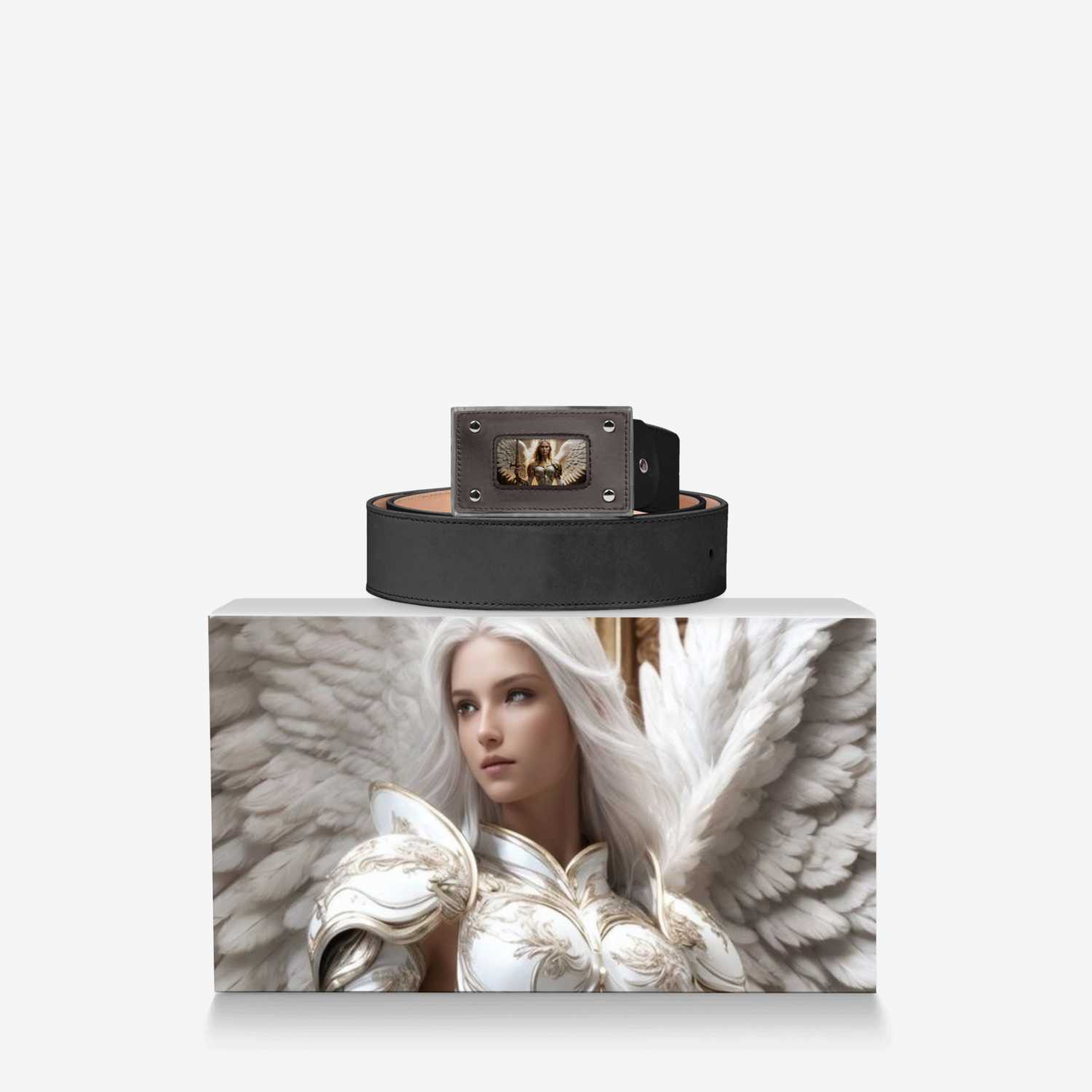 God's warriors custom made in Italy design by Ny-leeka Jackson | Over box view