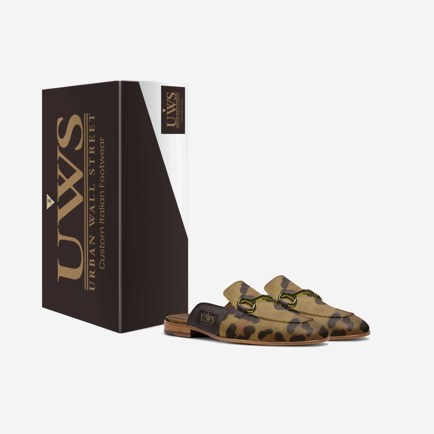 Leopard Slides custom made in Italy shoes by Urbanwallstreet Earl | Box view