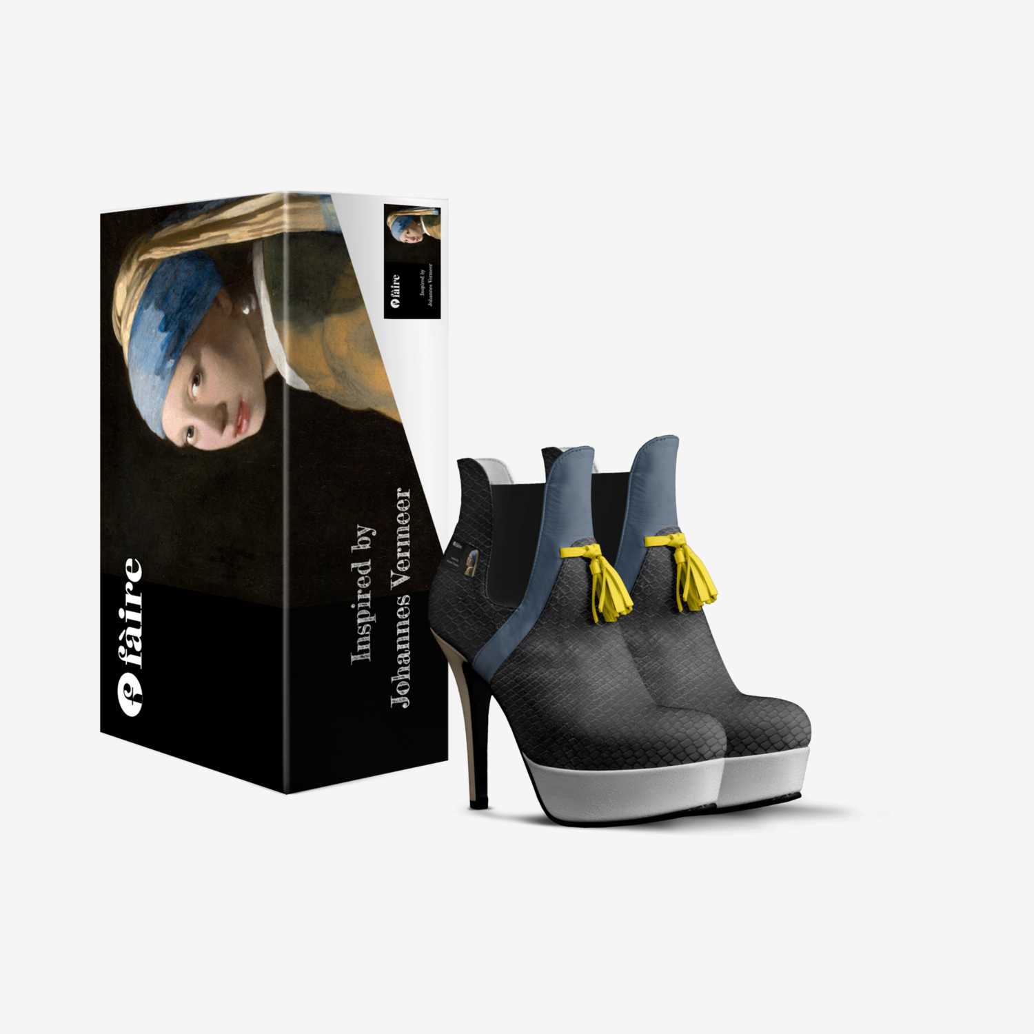 Pearl Girl custom made in Italy shoes by Faireoir Shoes | Box view