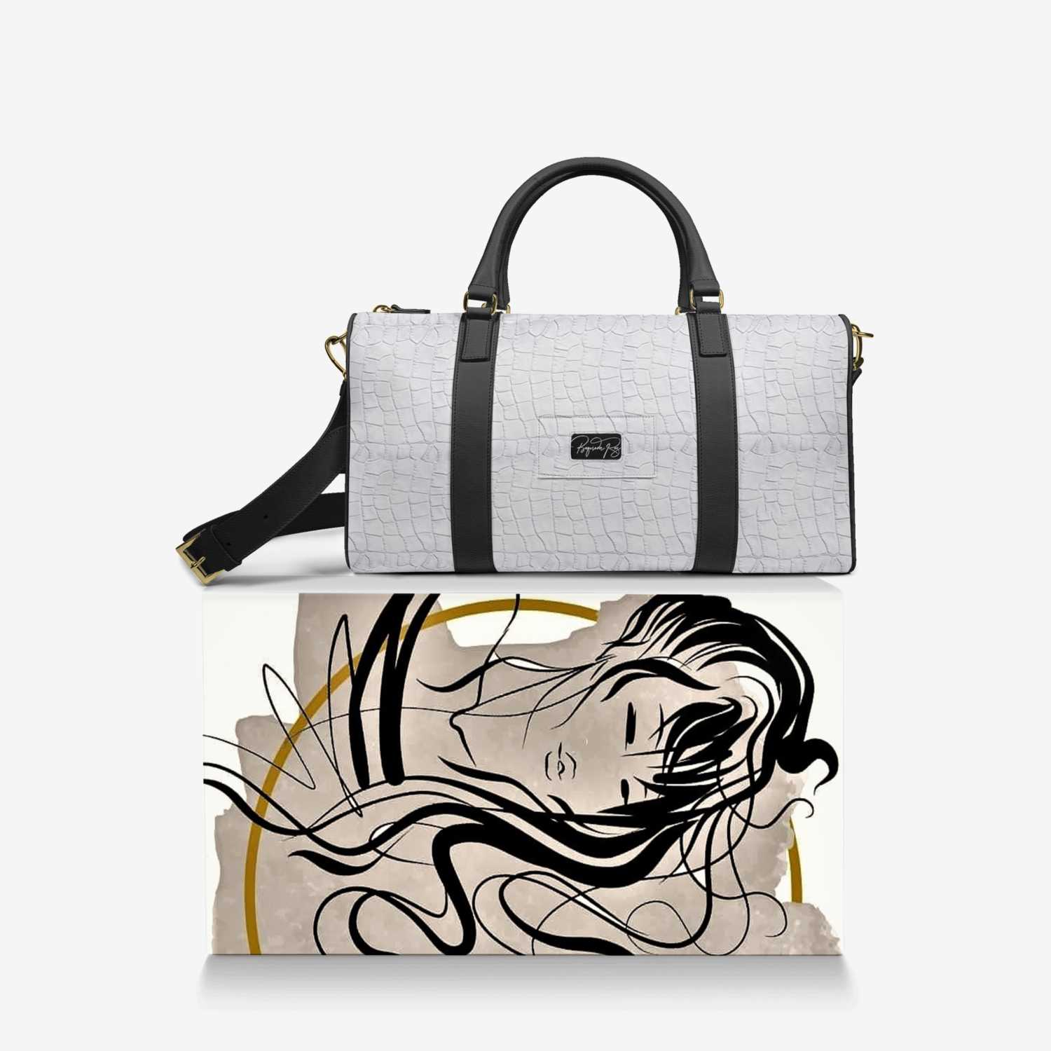 Boqorada Raz custom made in Italy design by Selena A Razo Bell | Over box view
