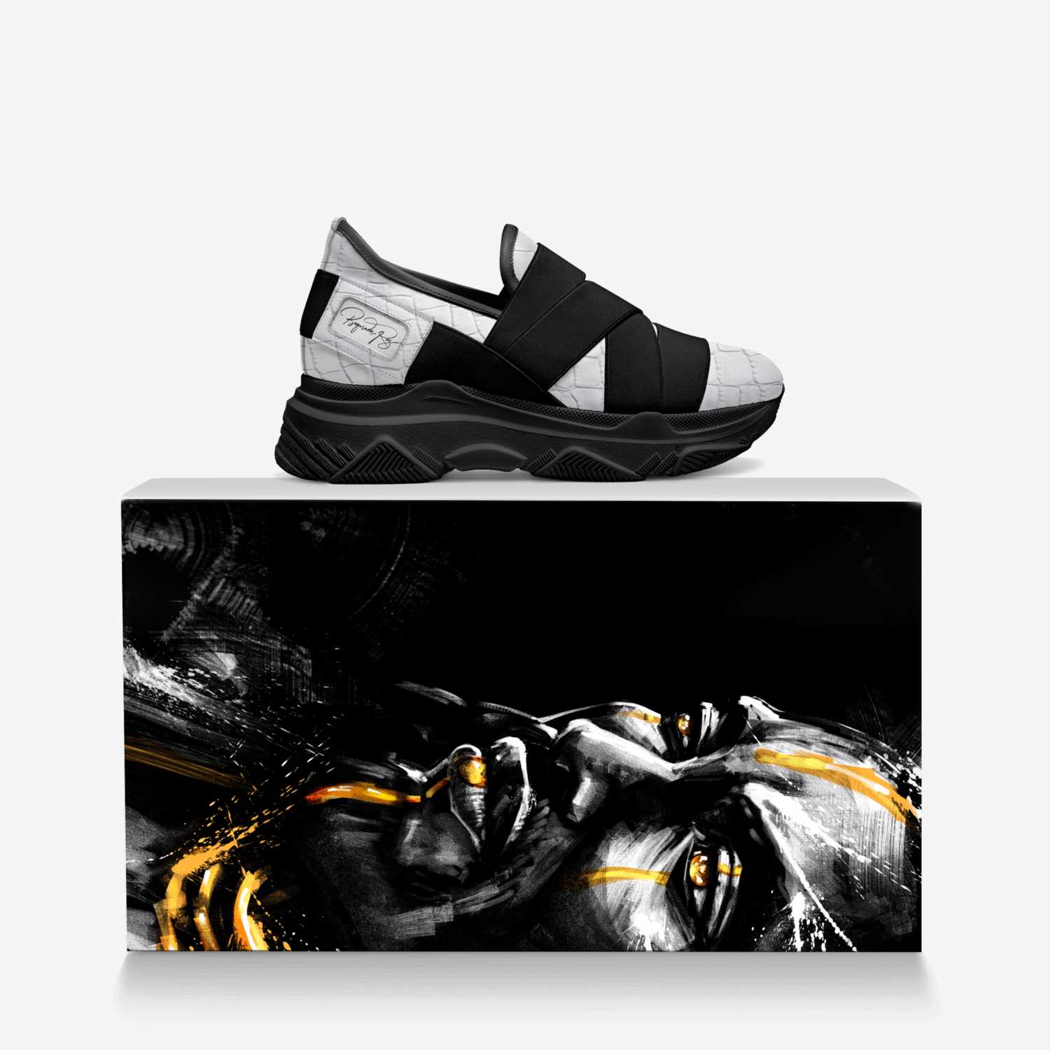 Boqorada Raz custom made in Italy shoes by Selena A Razo Bell | Over box view