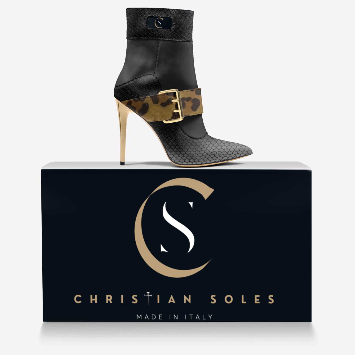Megan custom made in Italy shoes by Christian Soles Collection | Over box view