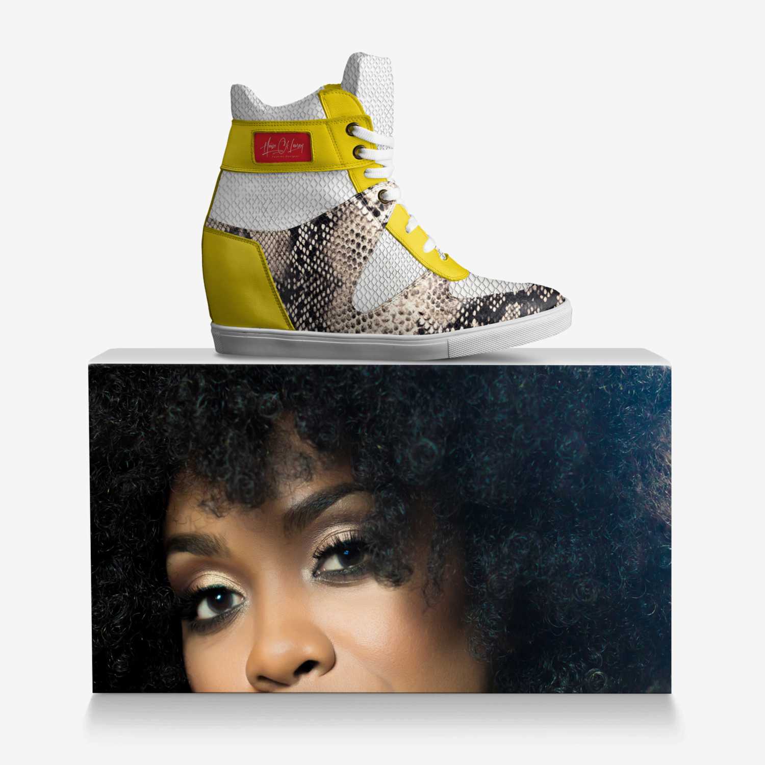 Nicole Kelley custom made in Italy shoes by Colette Bates | Over box view