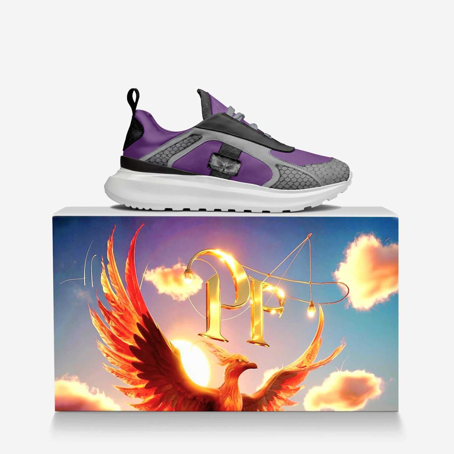Phoenyx Footwear custom made in Italy shoes by Ren Thompson | Over box view