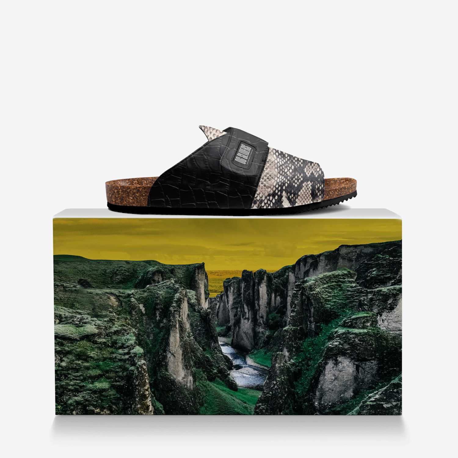OG SLIDERS custom made in Italy shoes by Oliver Griffin | Over box view