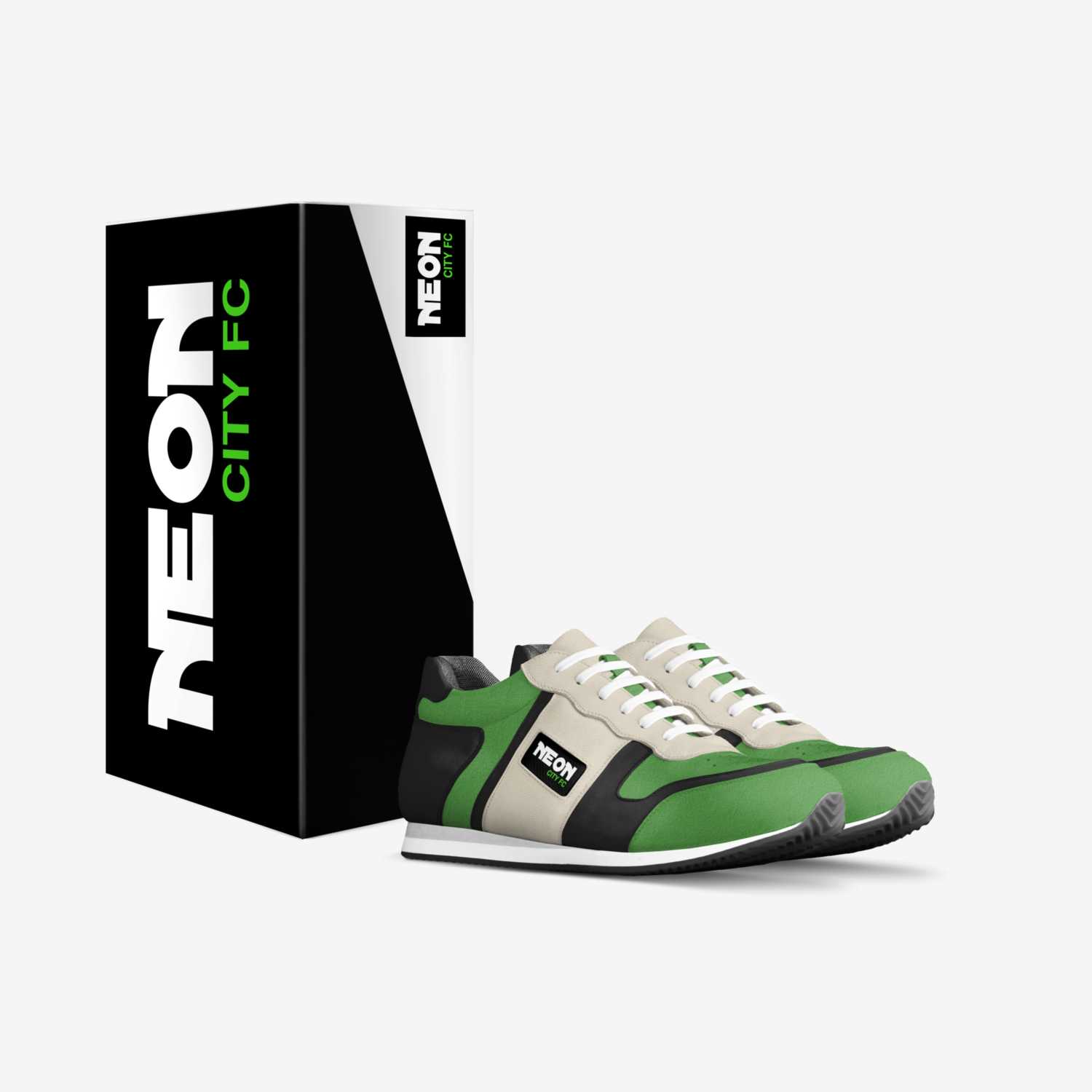 NEON CITY FC  custom made in Italy shoes by Style With Kicks | Box view