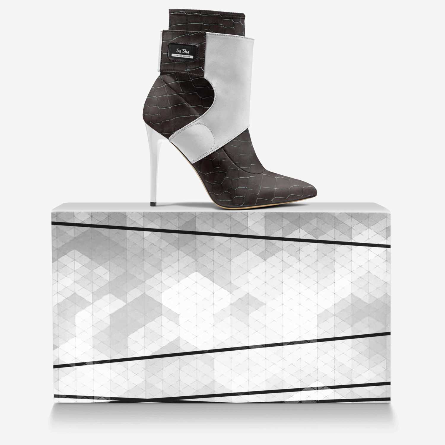 Sa’Sha custom made in Italy shoes by Shannon Phillips | Over box view
