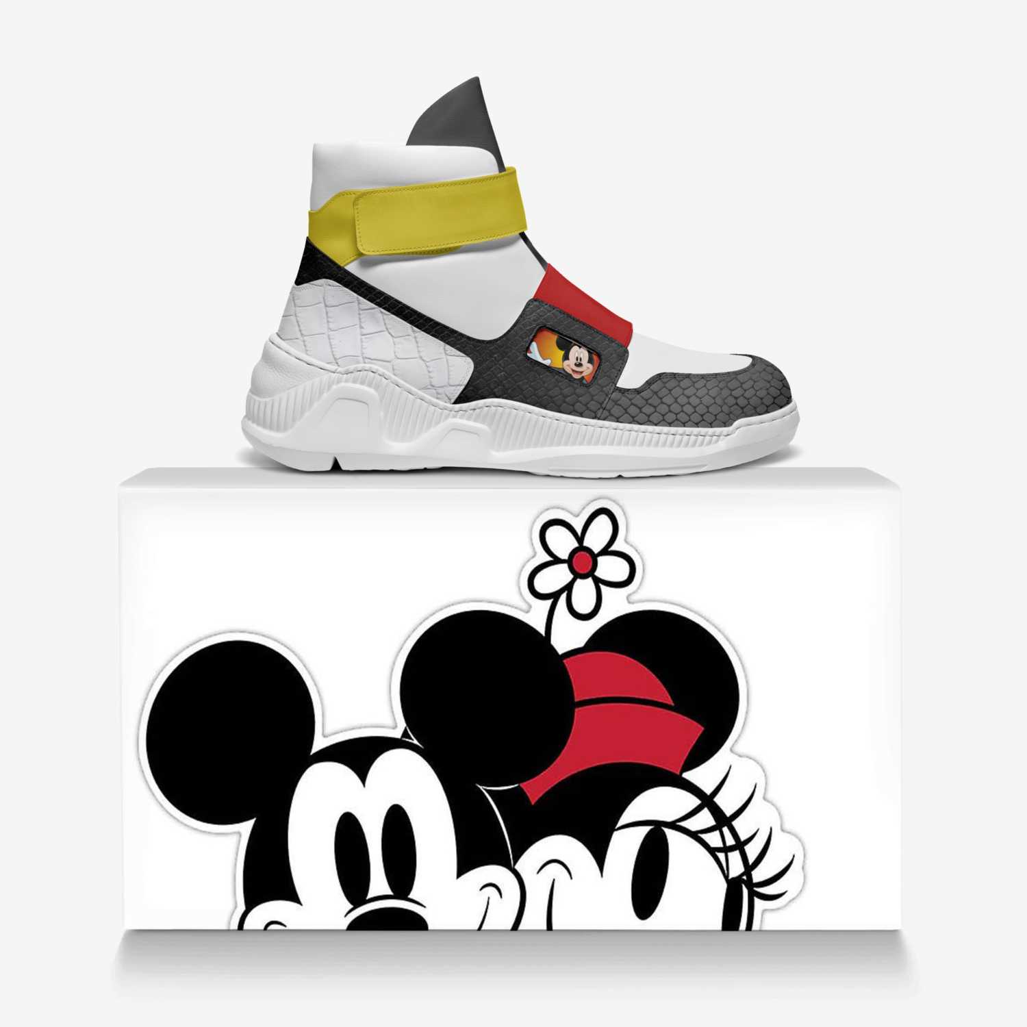 The Mickey Origins custom made in Italy shoes by Rich King | Over box view