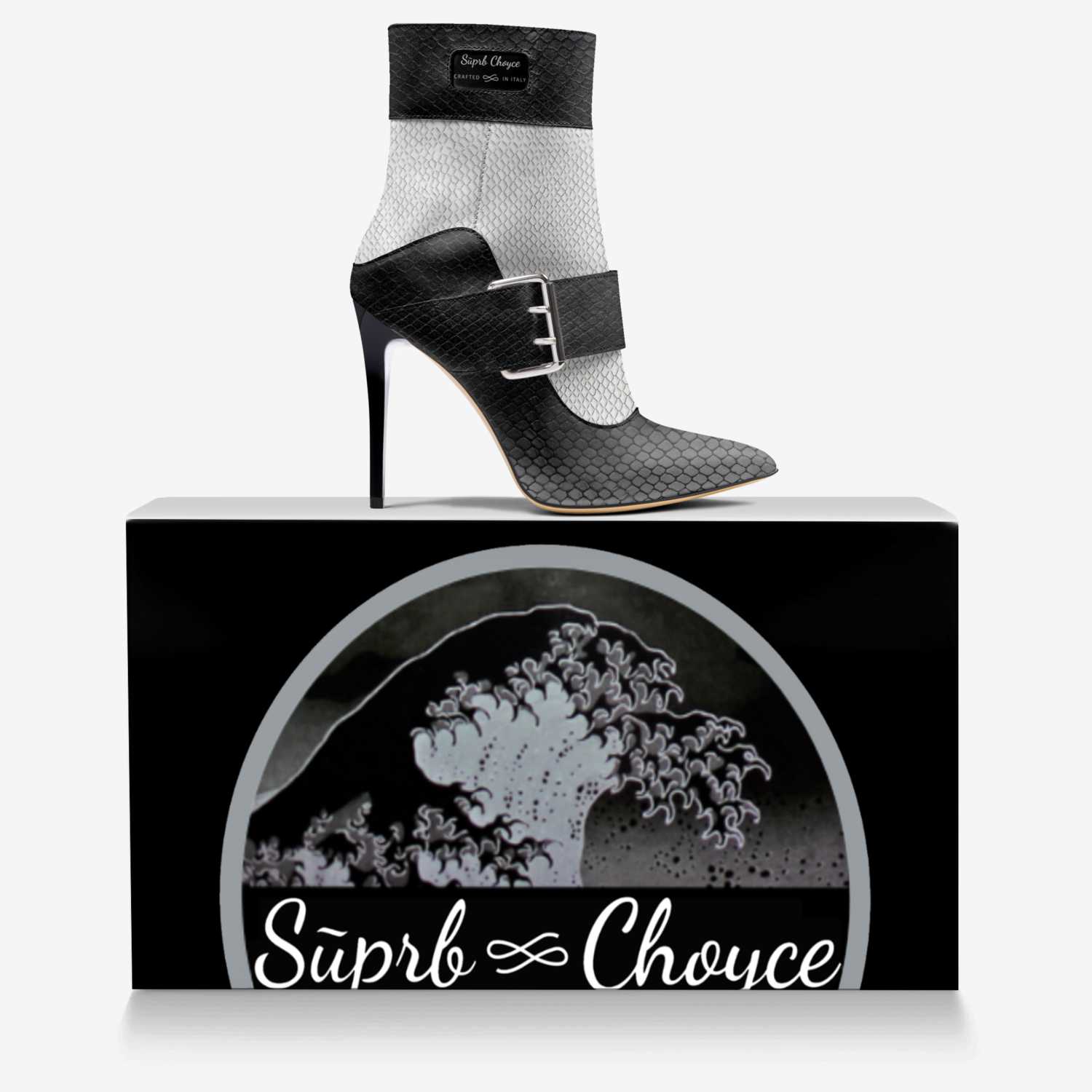 Sūprb Choyce custom made in Italy shoes by Omari Choyce | Over box view