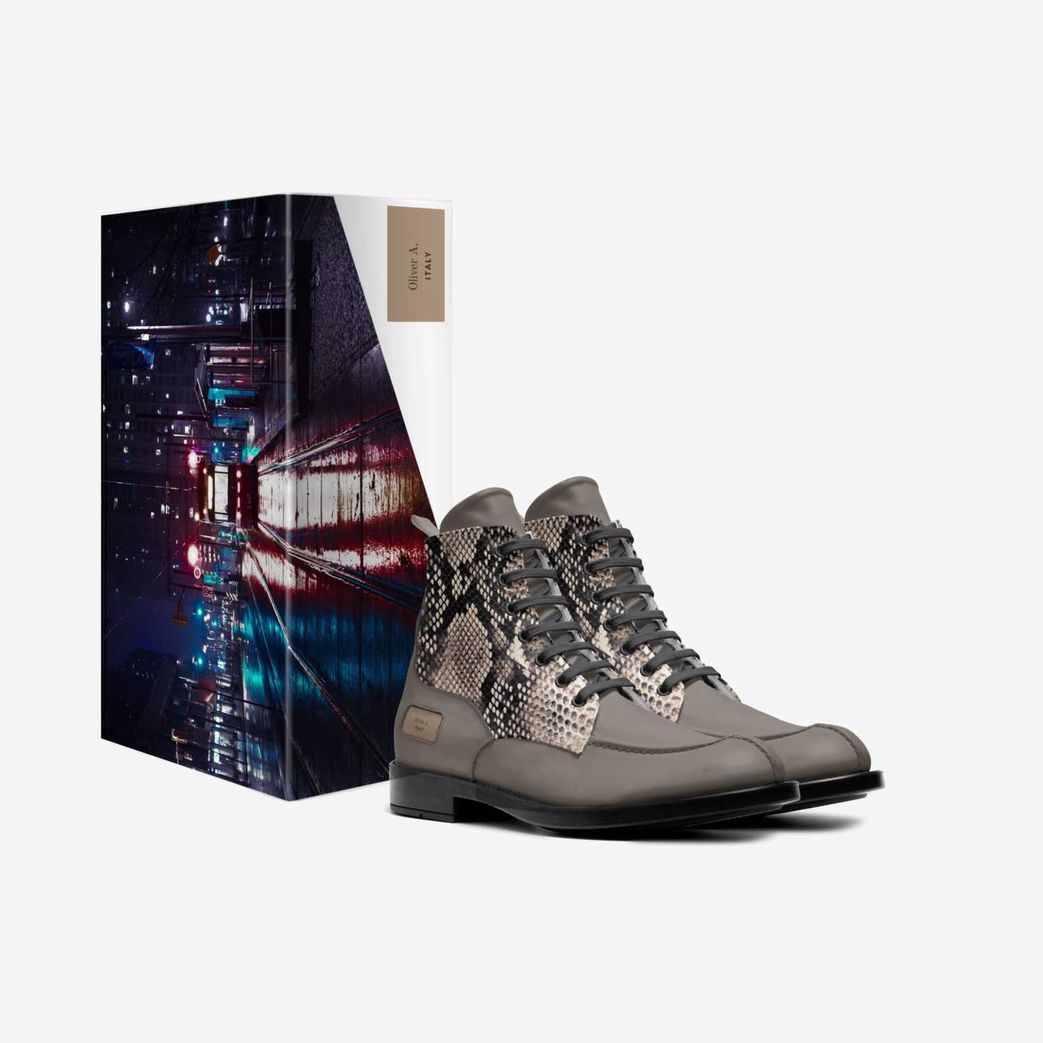 Oliver A.  custom made in Italy shoes by Ángel Olivera | Box view