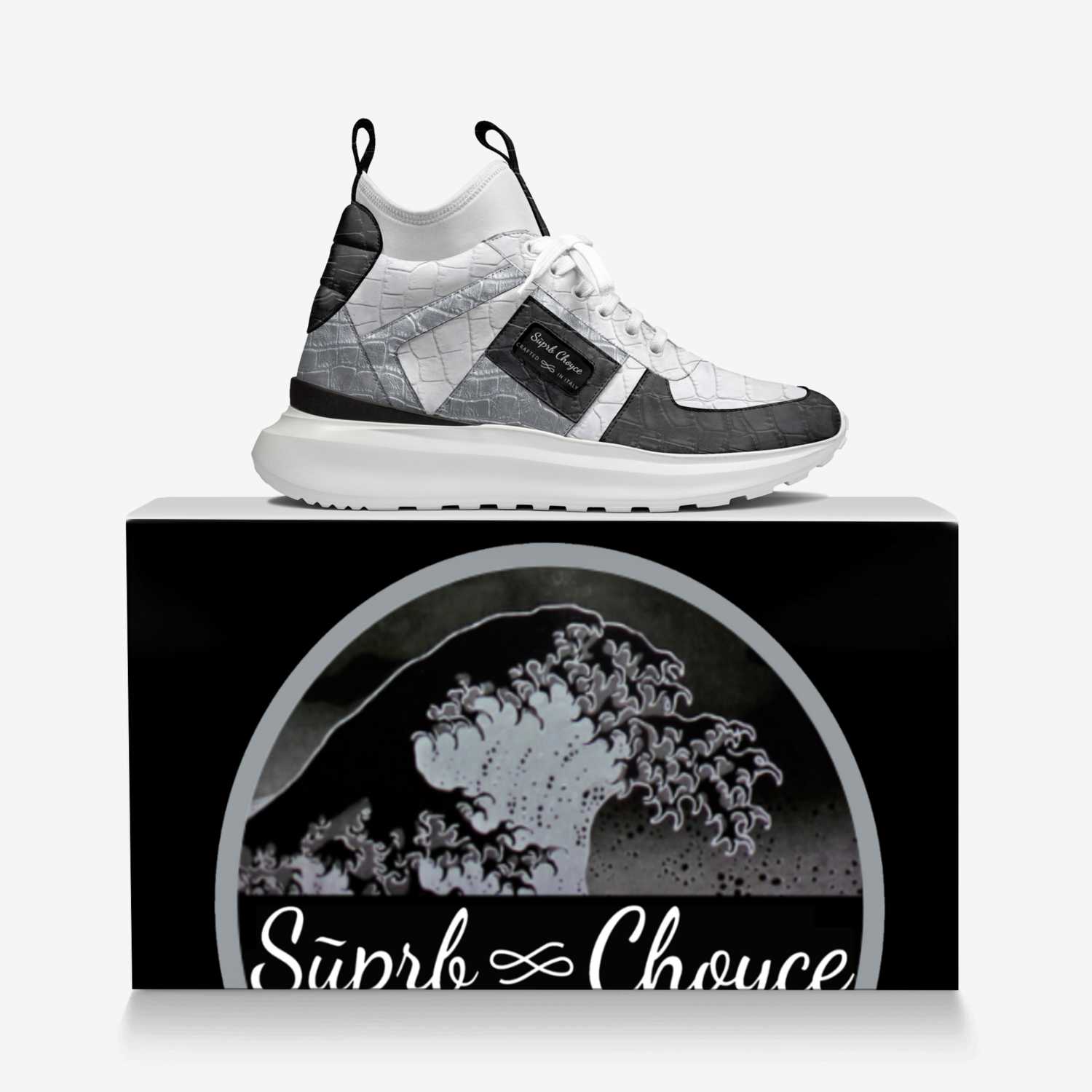 Sūprb Choyce custom made in Italy shoes by Omari Choyce | Over box view