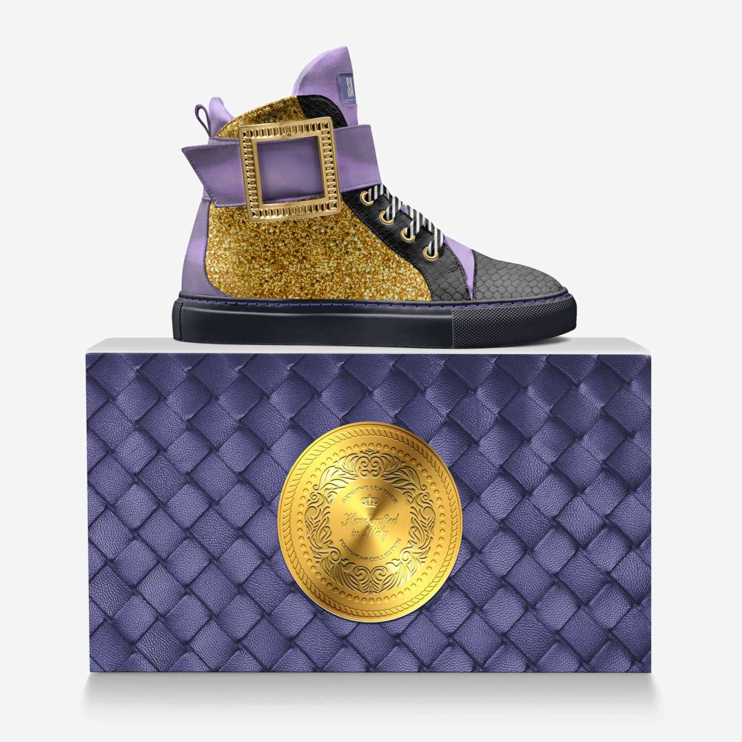 SA'SHA custom made in Italy shoes by Shannon Phillips | Over box view