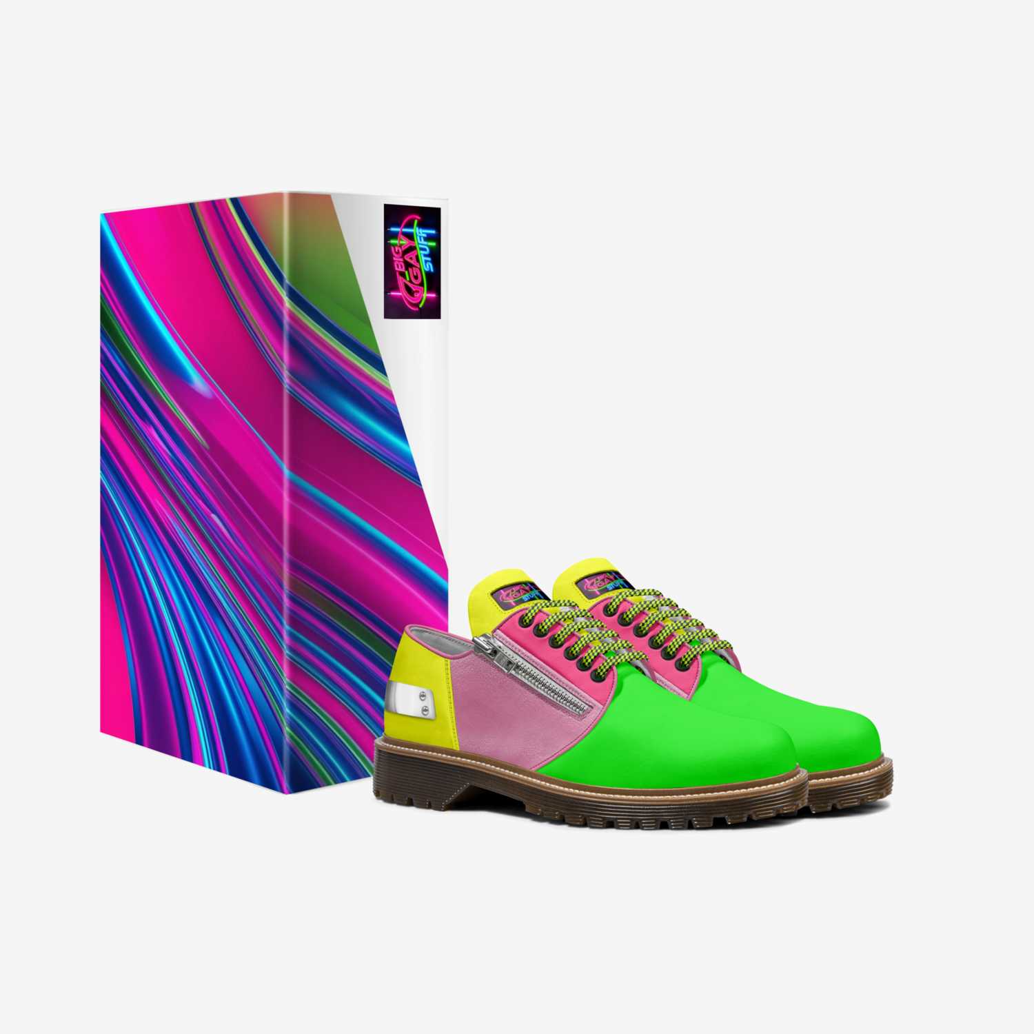 BGS Neon Nights custom made in Italy shoes by Cory Searcy | Box view