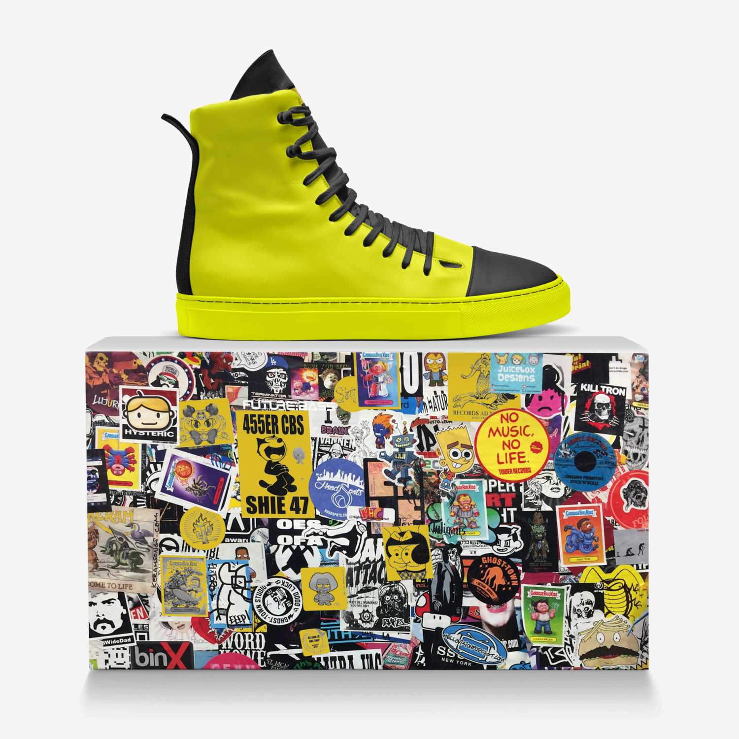 ghostmode custom made in Italy shoes by Frankie Robinson | Over box view