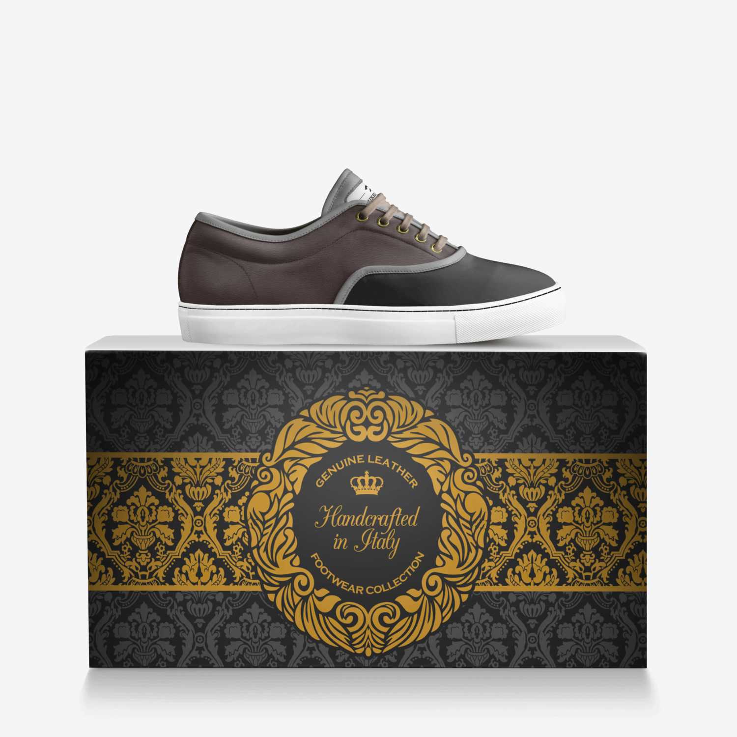 Luxestride custom made in Italy shoes by Andriy Farmiga | Over box view