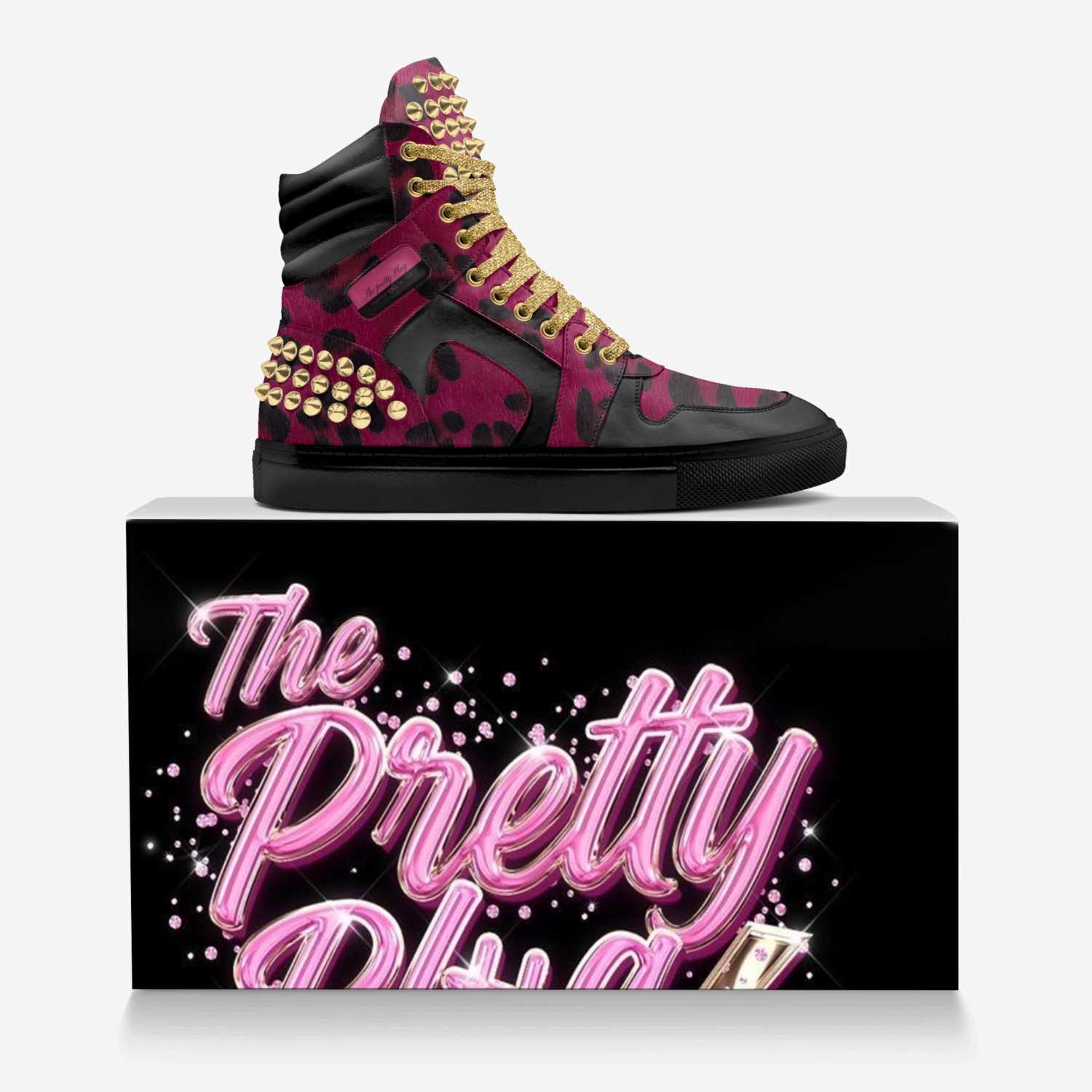 The pretty Plug custom made in Italy shoes by Ny-leeka Jackson | Over box view