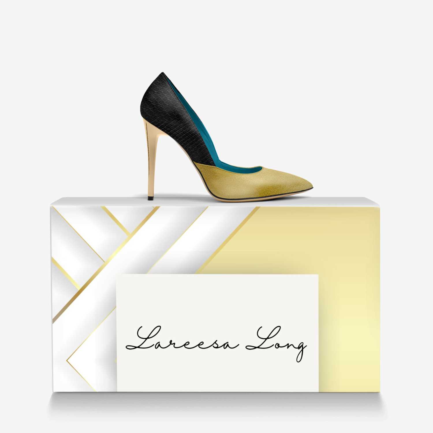 Reesa custom made in Italy shoes by Lareesa Long | Over box view