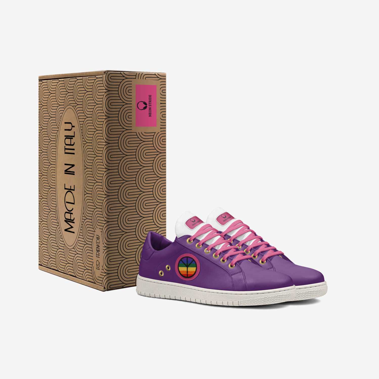 neon stride custom made in Italy shoes by Ethan | Box view