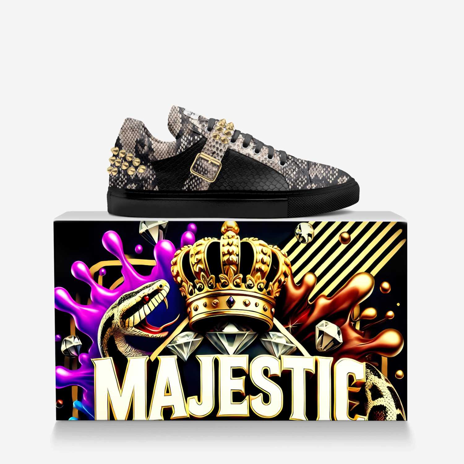 Majestic Royale custom made in Italy shoes by Bullish Boutique | Over box view