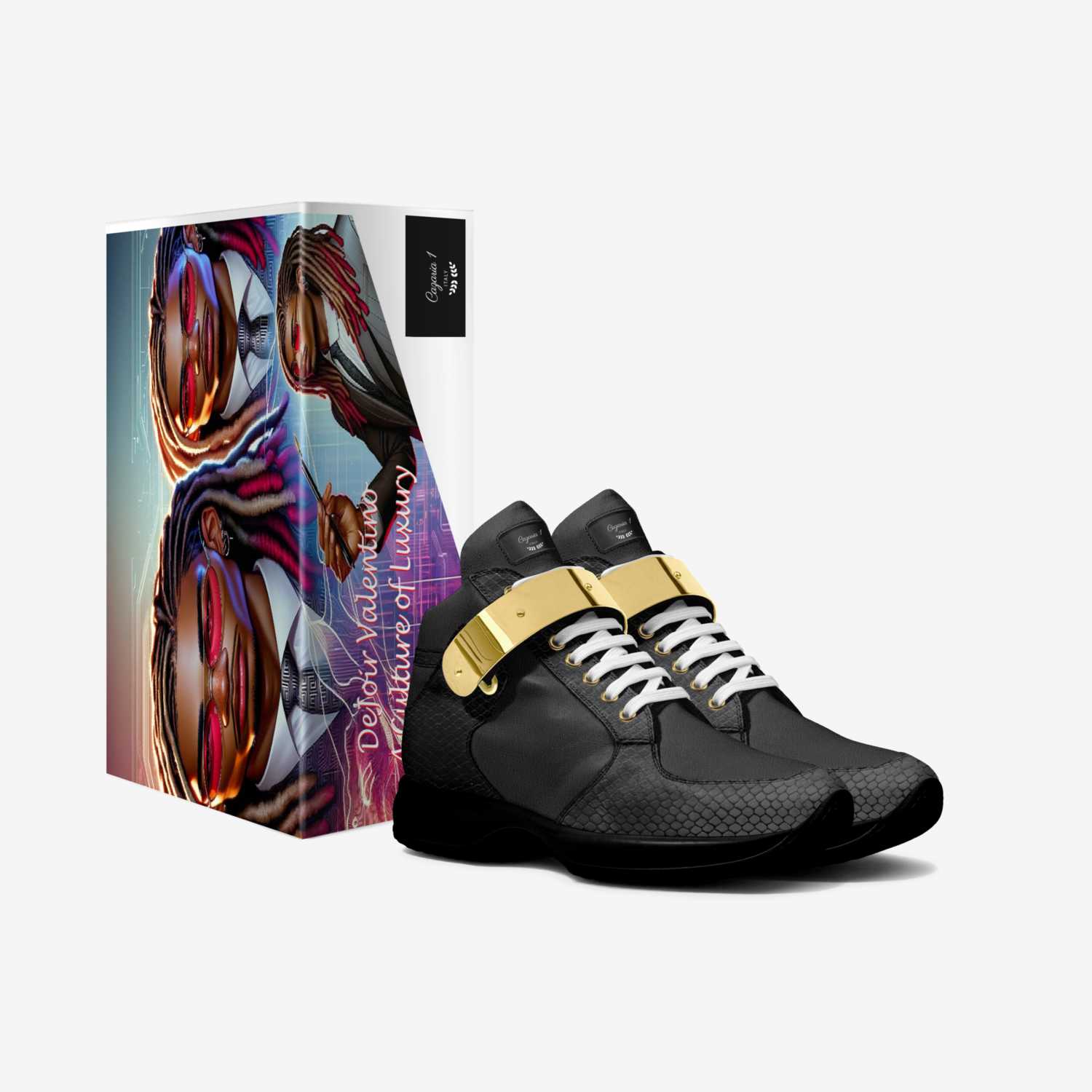 Cazaria 1 custom made in Italy shoes by Dwayne Ford | Box view