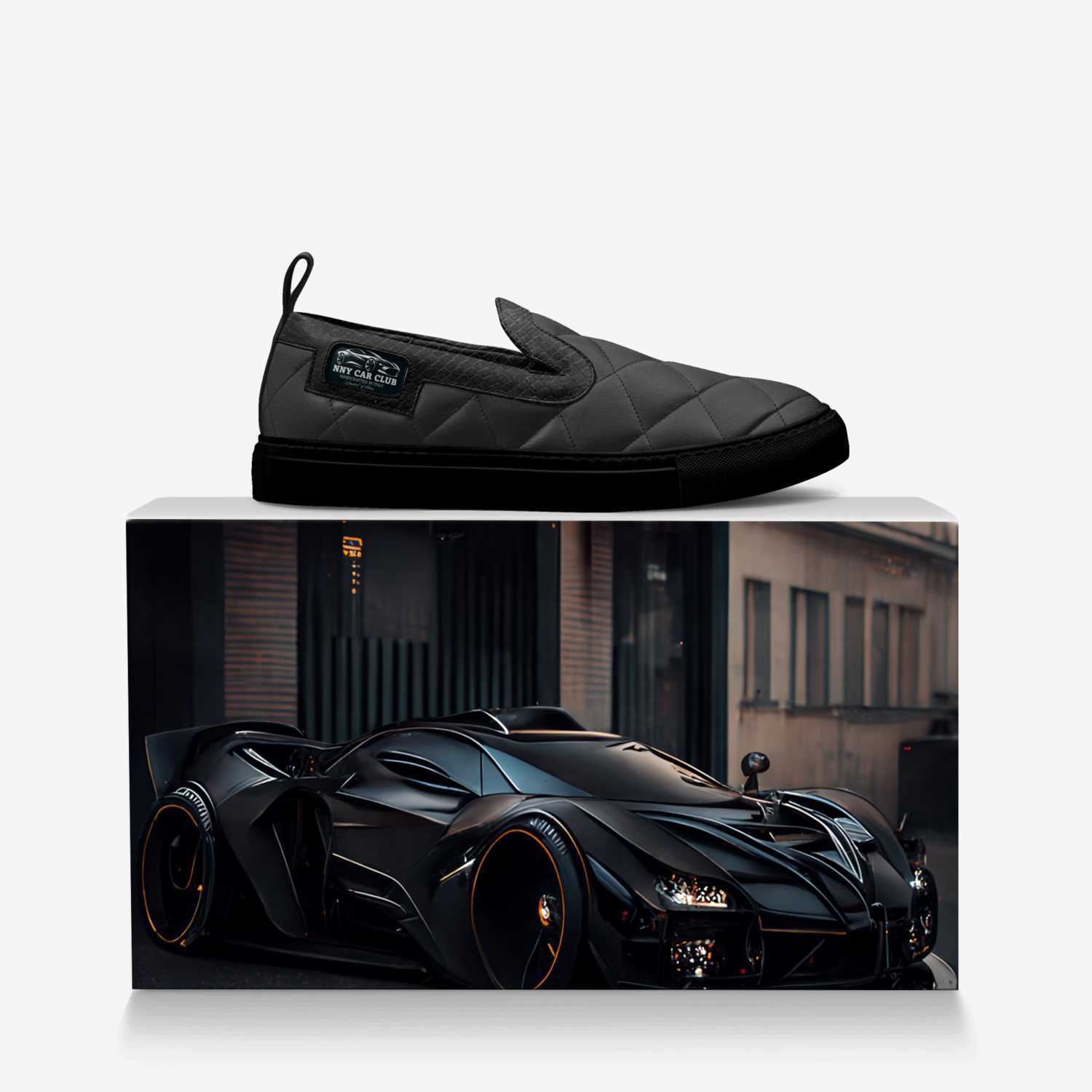 NNY Car Club custom made in Italy shoes by Micheal Todd | Over box view