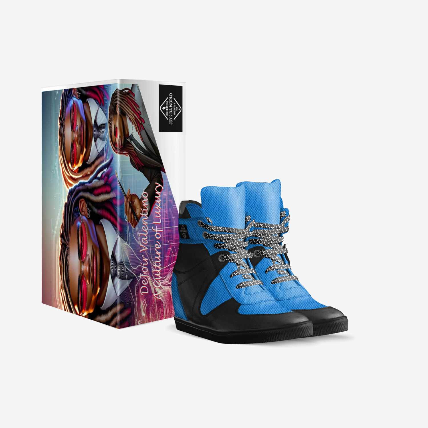 Joy 2 da world custom made in Italy shoes by Dwayne Ford | Box view