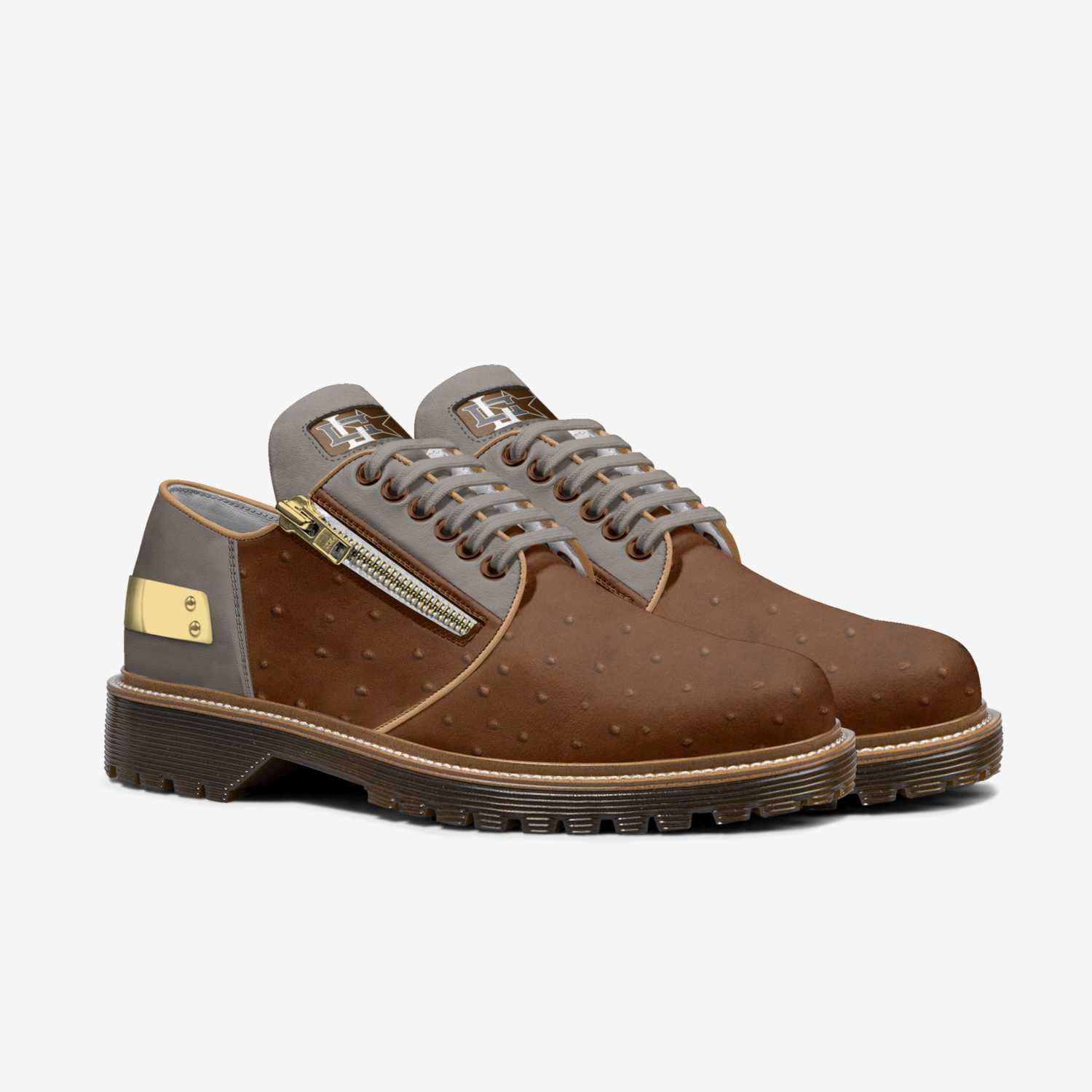 Concrete Lion custom made in Italy shoes by Rodney R. | Double view
