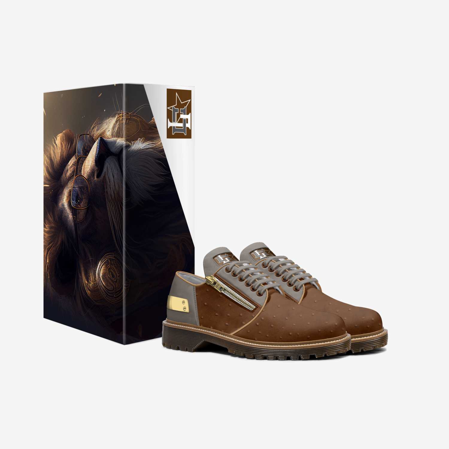 Concrete Lion custom made in Italy shoes by Rodney R. | Box view