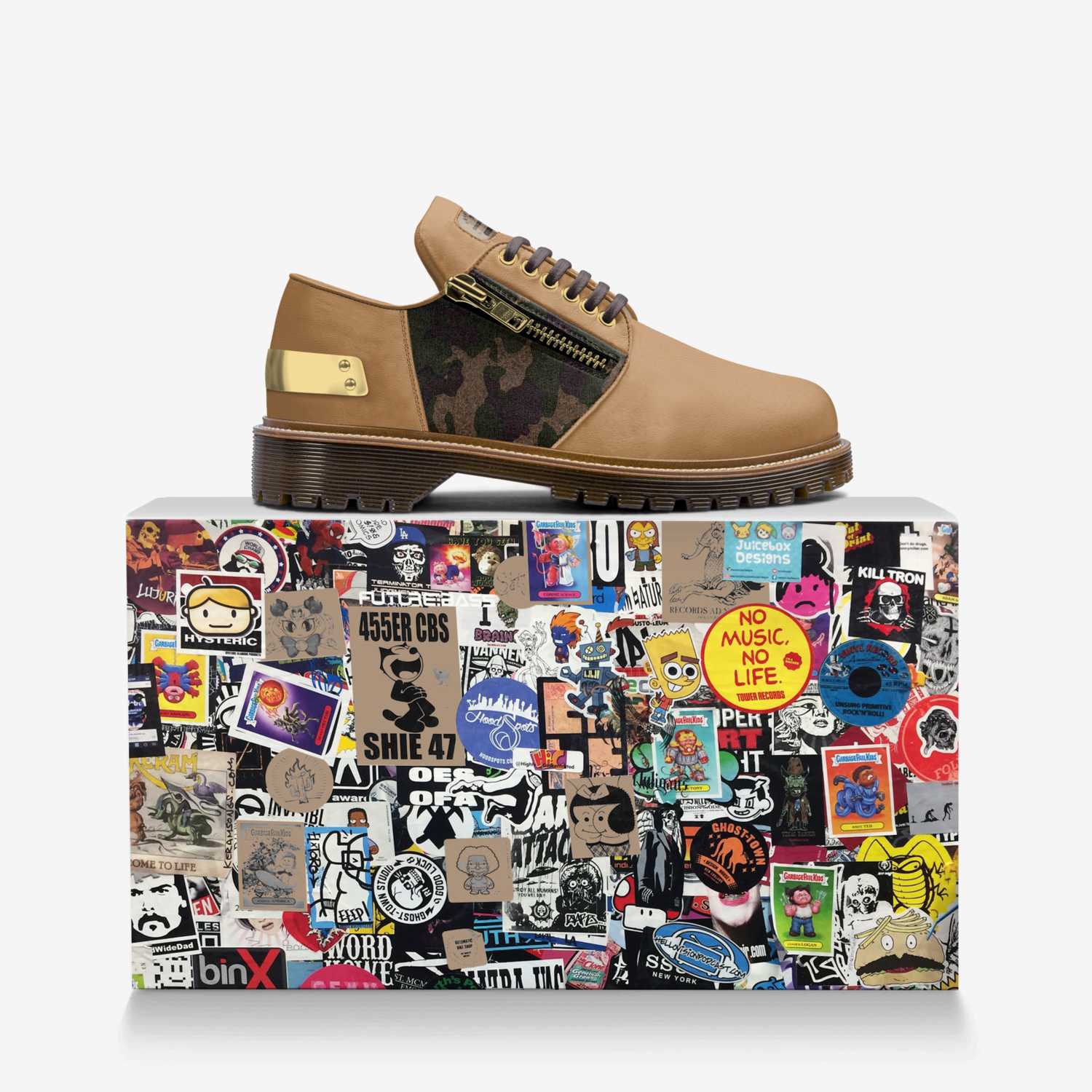 Concrete Lion custom made in Italy shoes by Rodney R. | Over box view