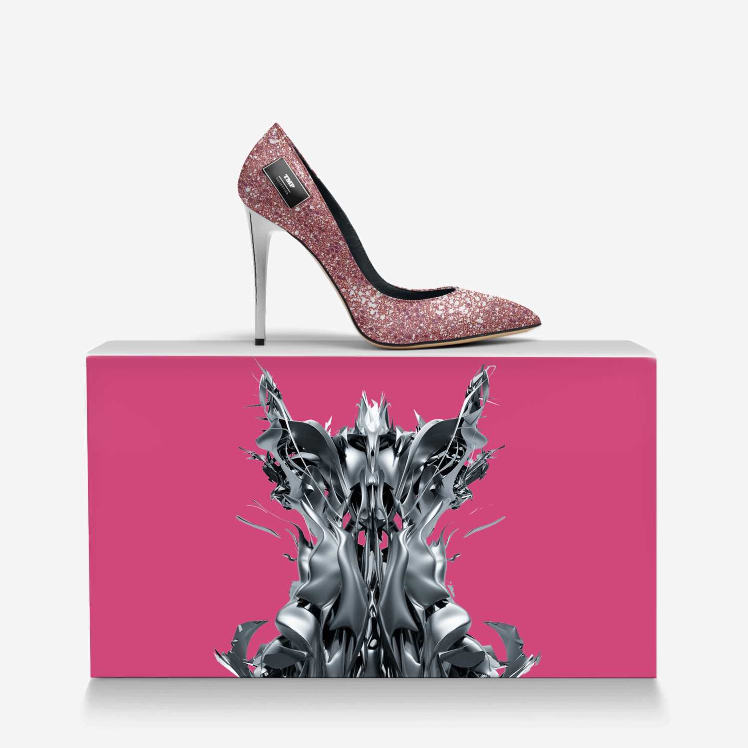 FFA custom made in Italy shoes by Shantae Peters | Over box view