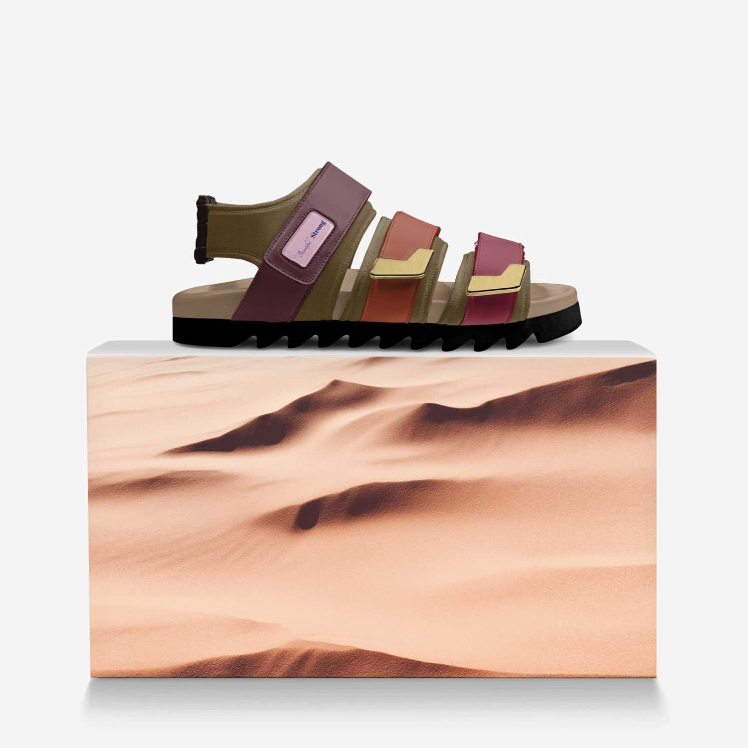 The Pyramid custom made in Italy shoes by Linda Strong | Over box view