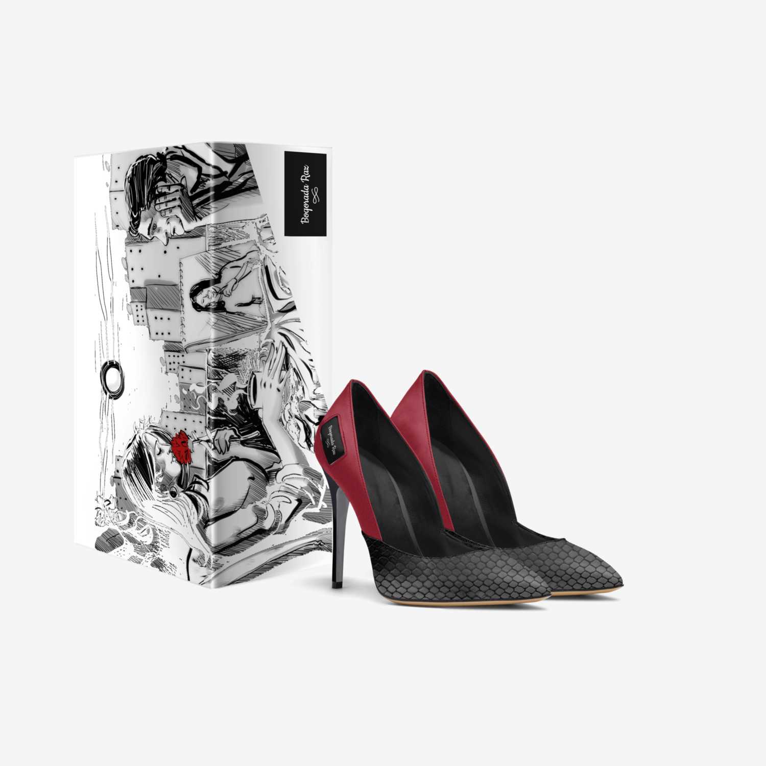 Boqorada Raz custom made in Italy shoes by Selena A Razo Bell | Box view