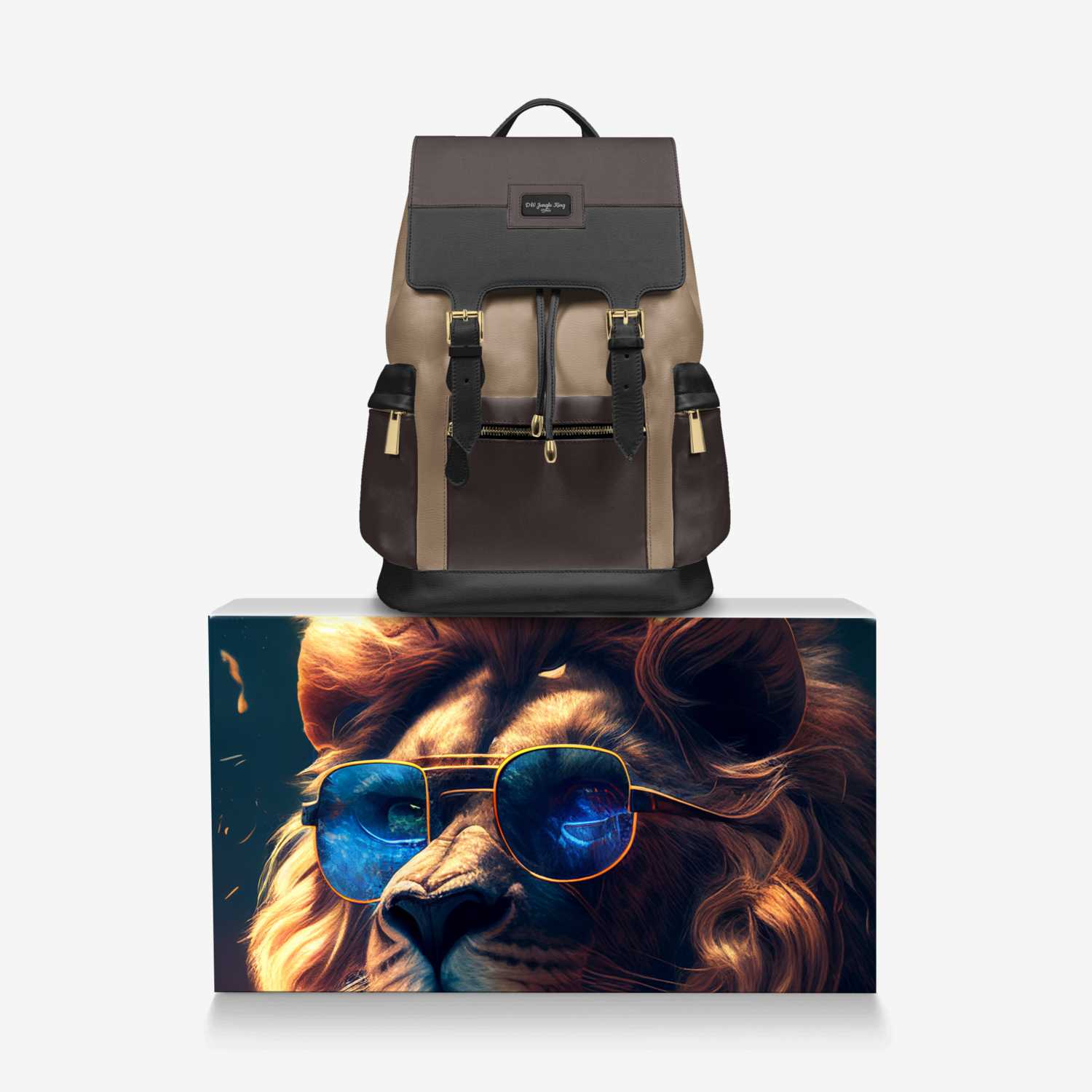 DW Jungle King Bag custom made in Italy design by Diana Joe | Over box view