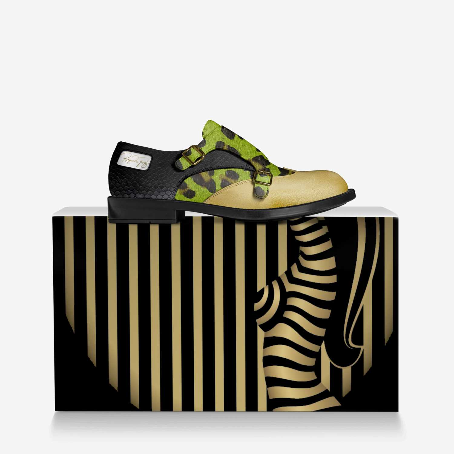 Boqorada Raz custom made in Italy shoes by Selena A Razo Bell | Over box view